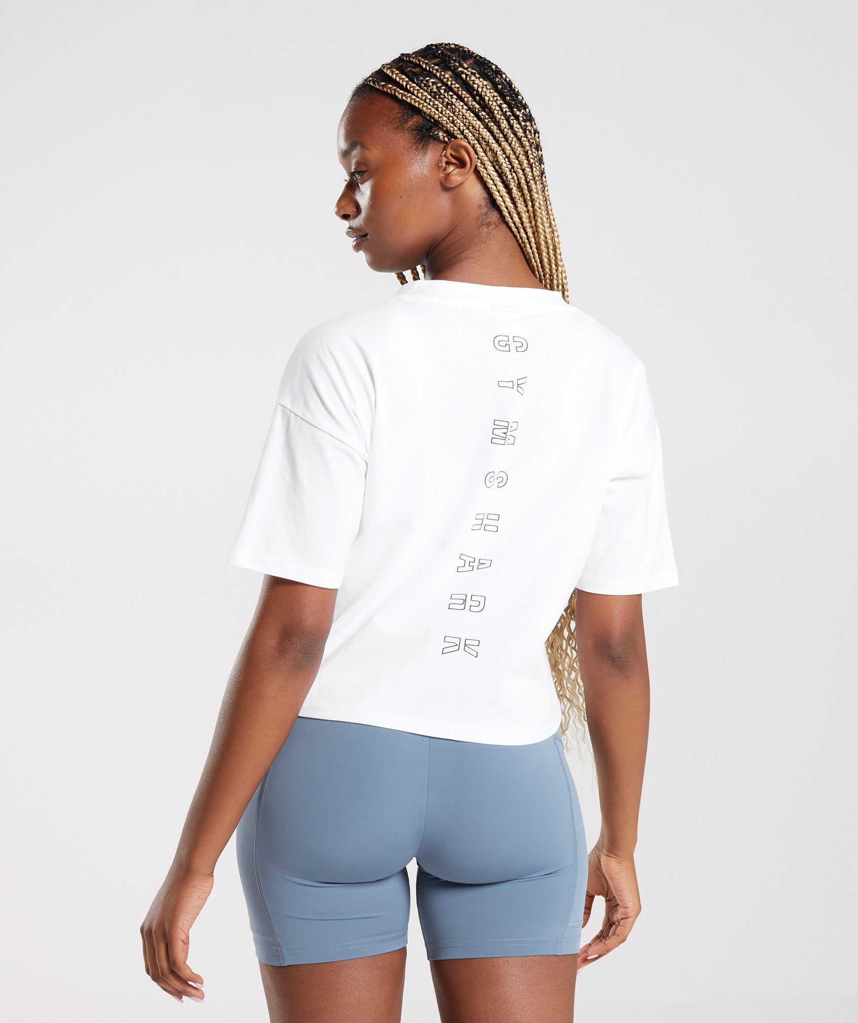 Gymshark Central Graphic Midi Tee - White