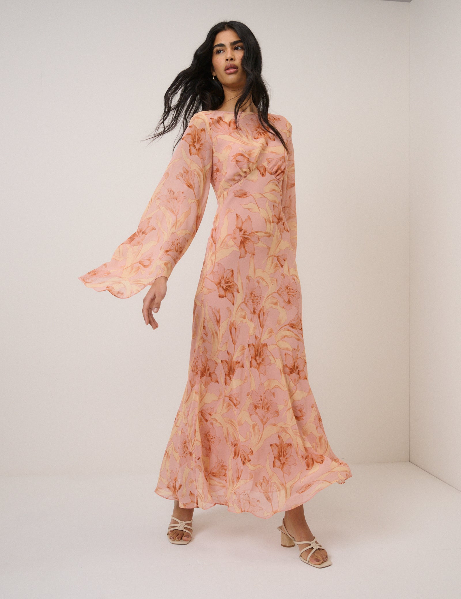 Pink Floral Phoenix Maxi Dress