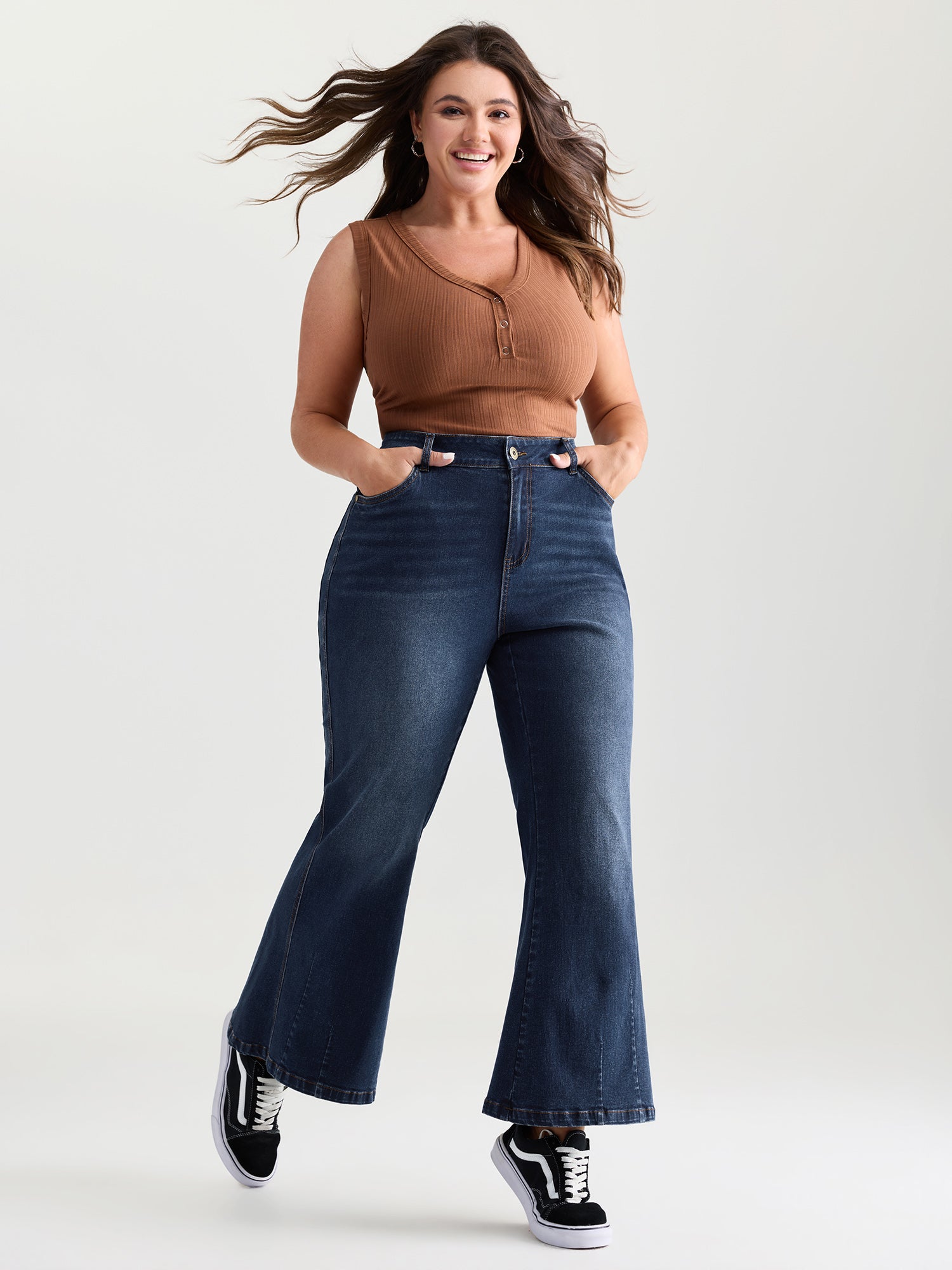 Thigh-Friendly High-Rise Flare Jeans