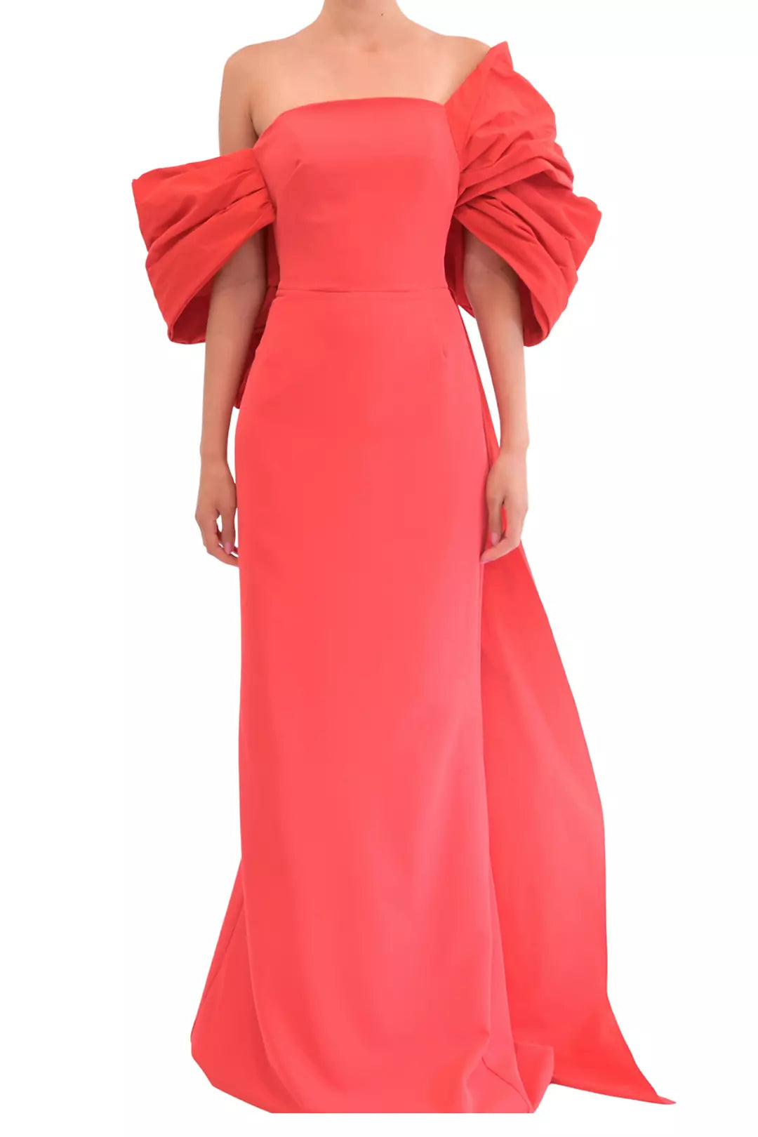 Taffeta Sleeve Column Gown