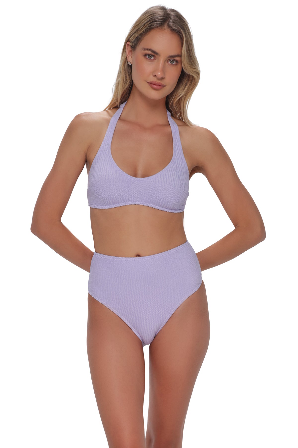 Pacifica by Sunsets Lilac Scrunch Splash Halter Top