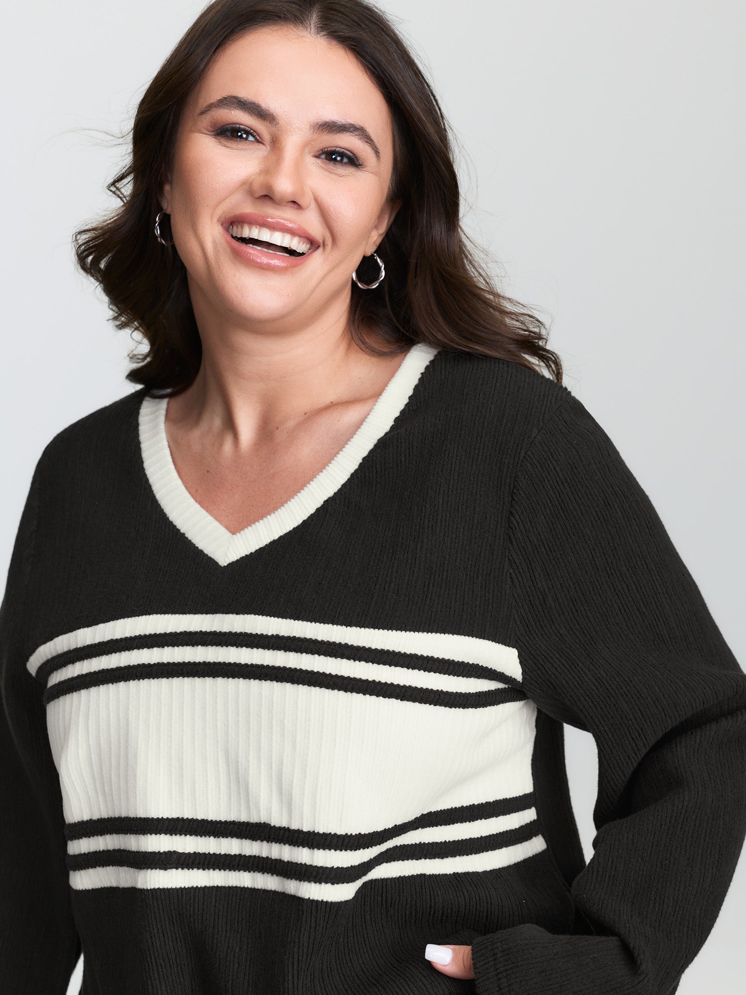 Supersoft Colorblock Textured Sweatshirt