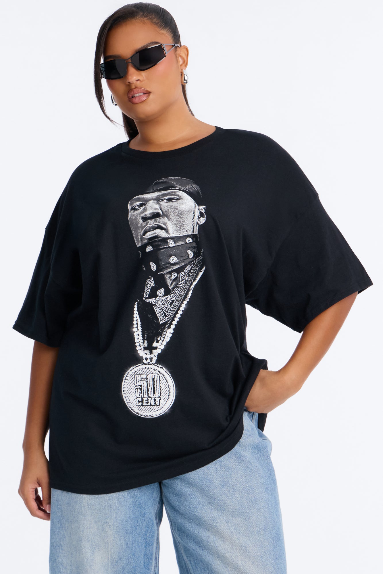 Fifty Cent Portrait Tee - Black