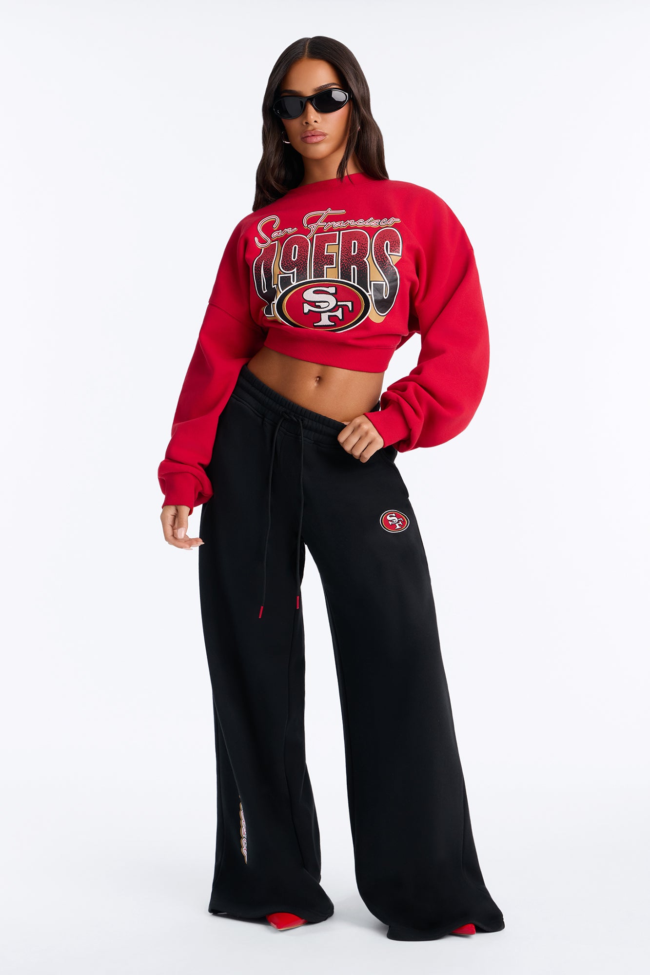 NFL 49ers Wide Fleece Sweatpant - Black