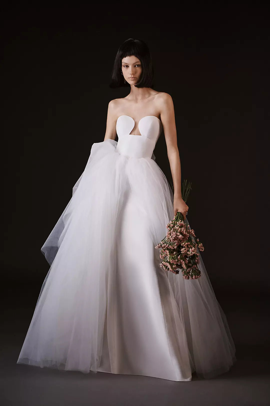 Grier Crepe A-Line Wedding Dress with Overskirt