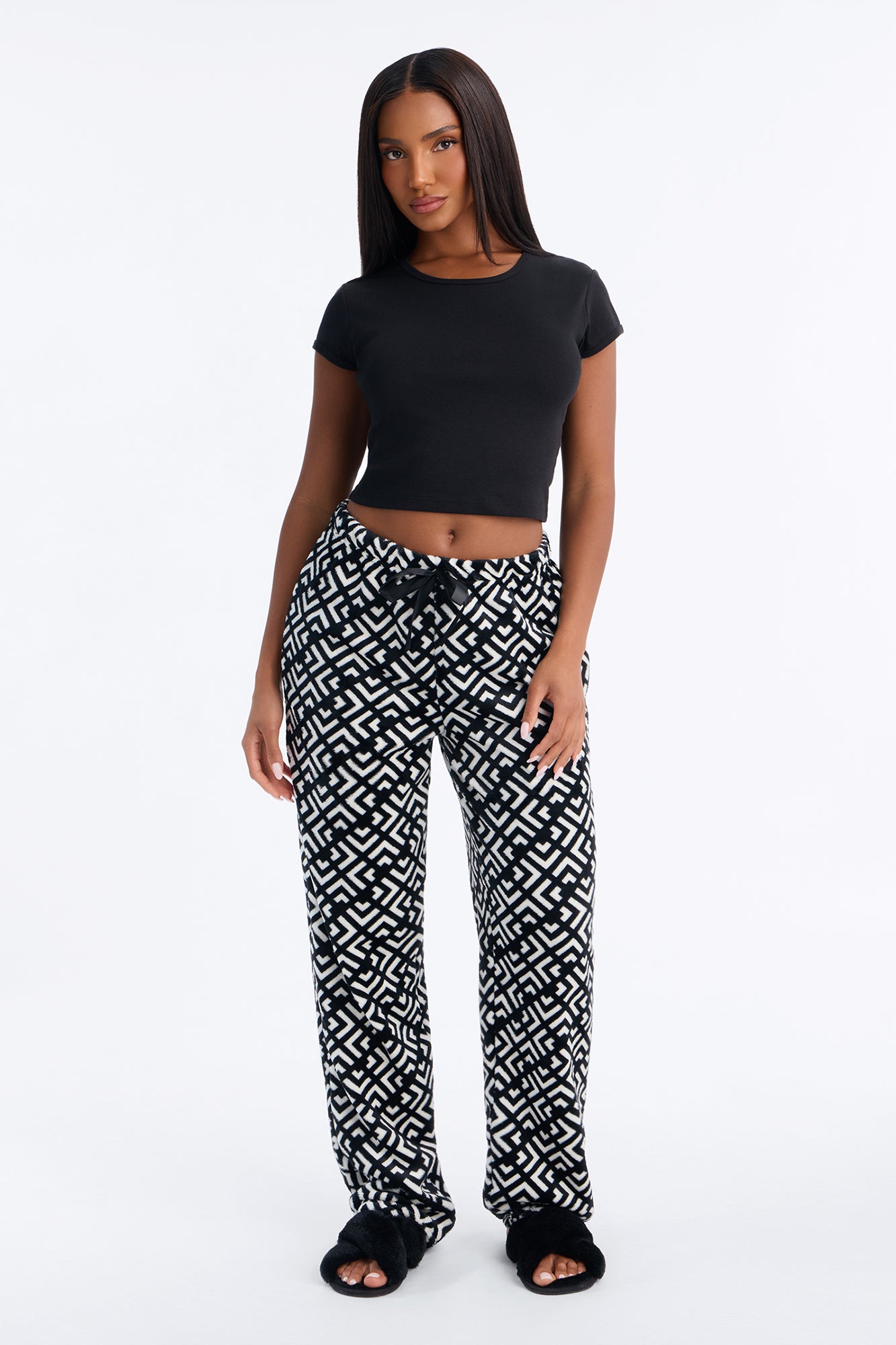 So Tired PJ Pants - Black/White