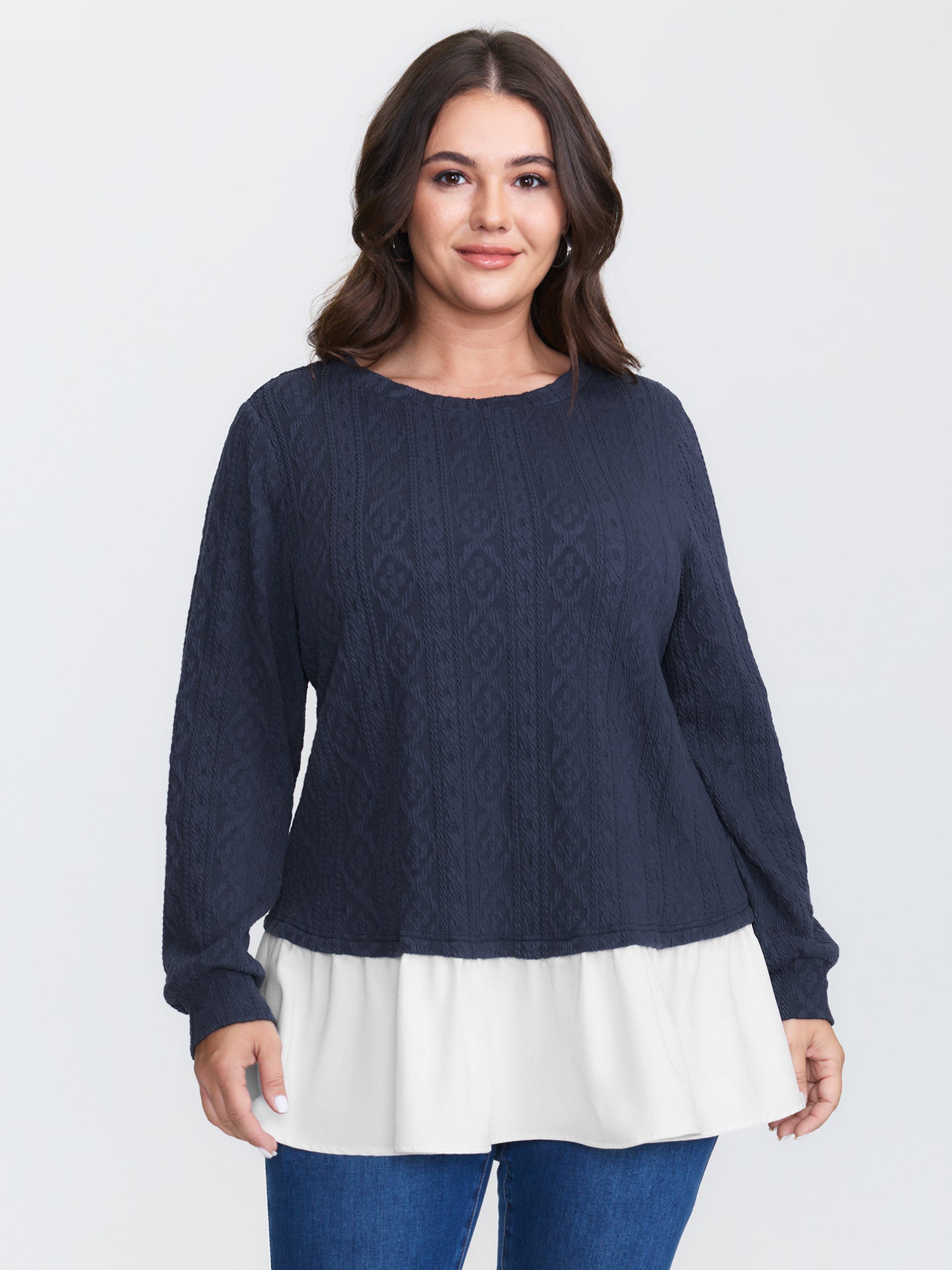 Back Bows Stretchy Layered Knit Top