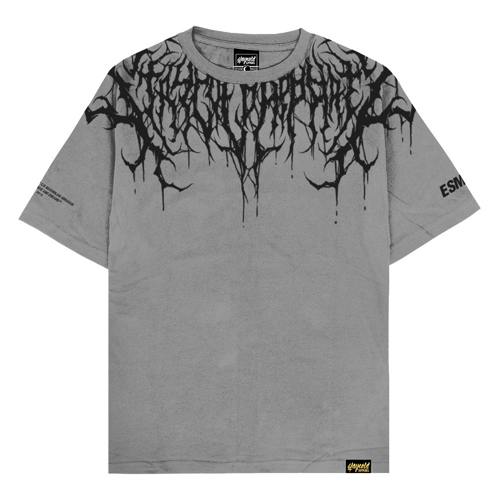 Reign Of Blood (Grey) - Oversized T-Shirt (200GSM)