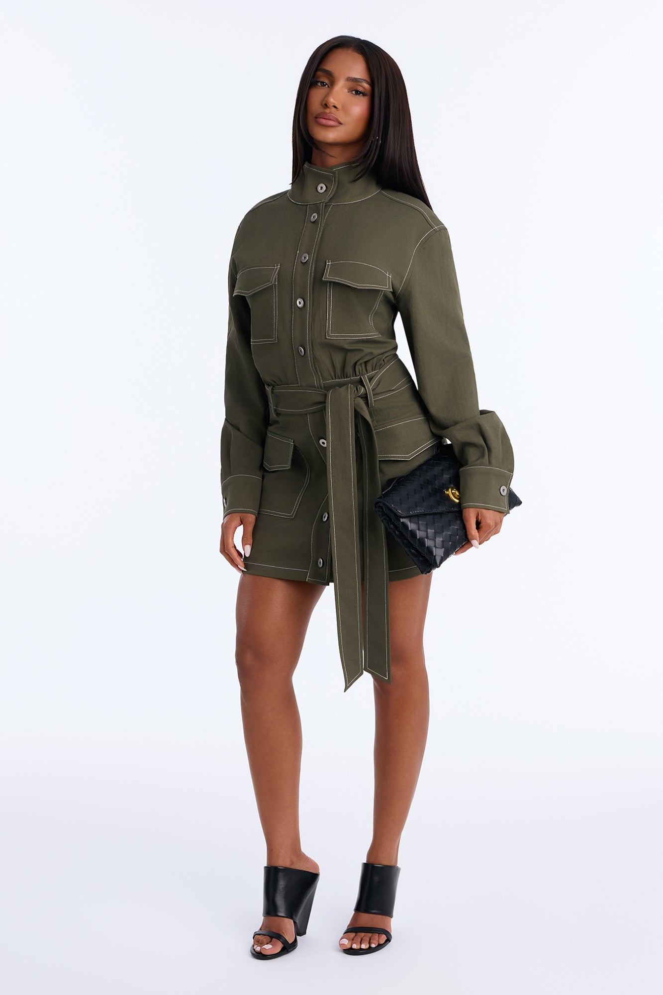 Very Rare Twill Mini Dress - Olive