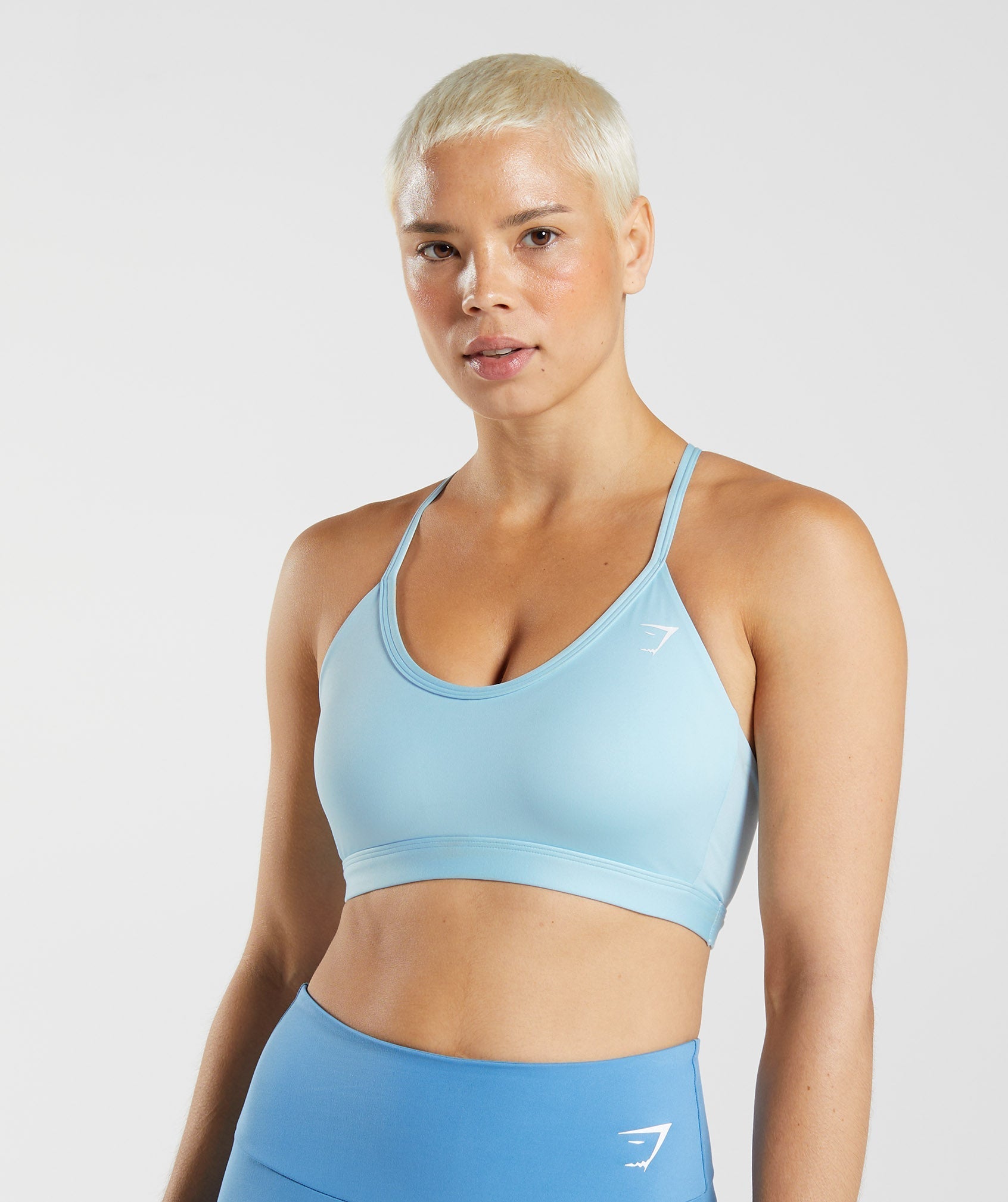 Gymshark V NECK SPORTS BRA - Glacier Blue