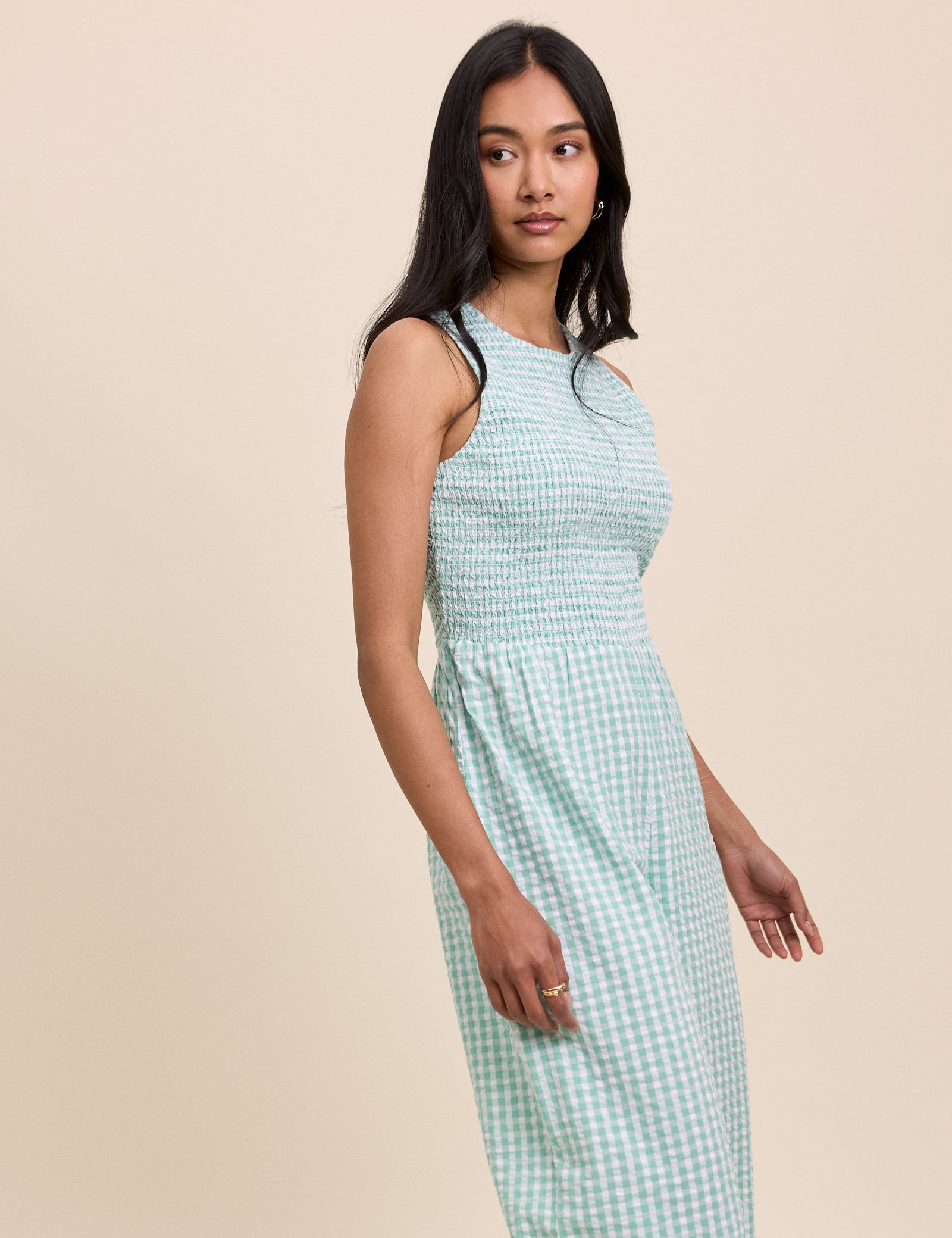 Mint Green Gingham Ruth Jumpsuit