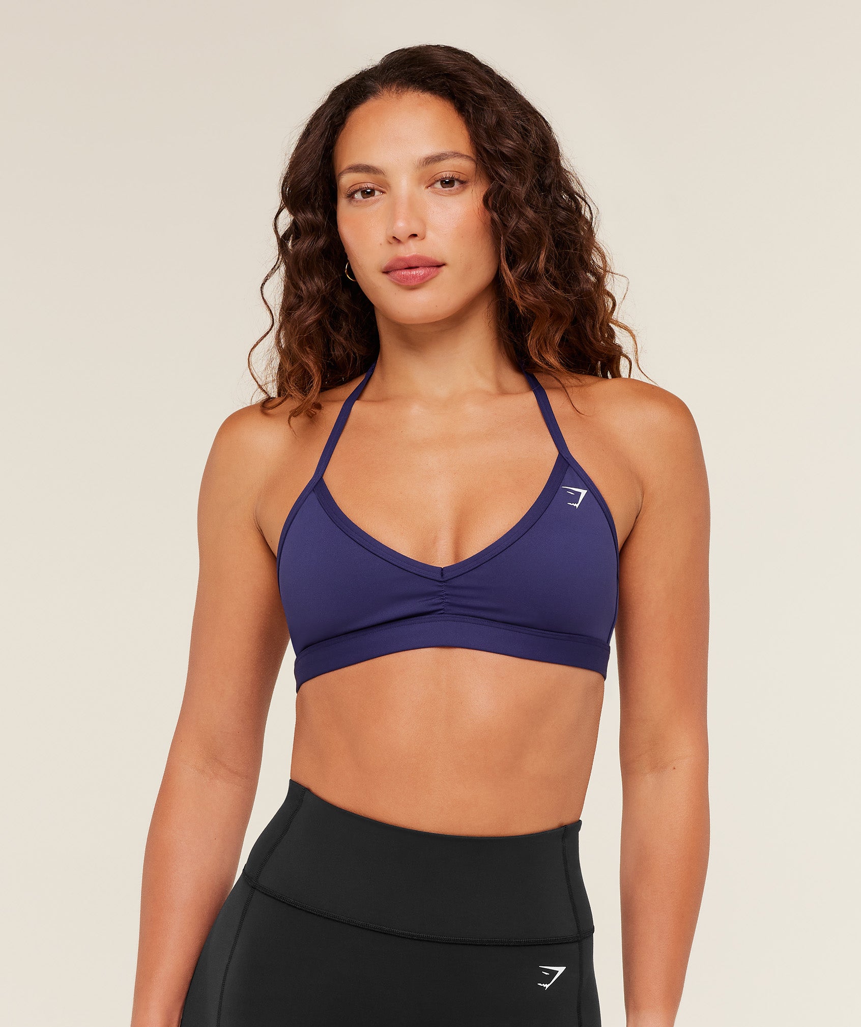 Gymshark Light Support Minimal Halterneck Bra - Indigo Purple