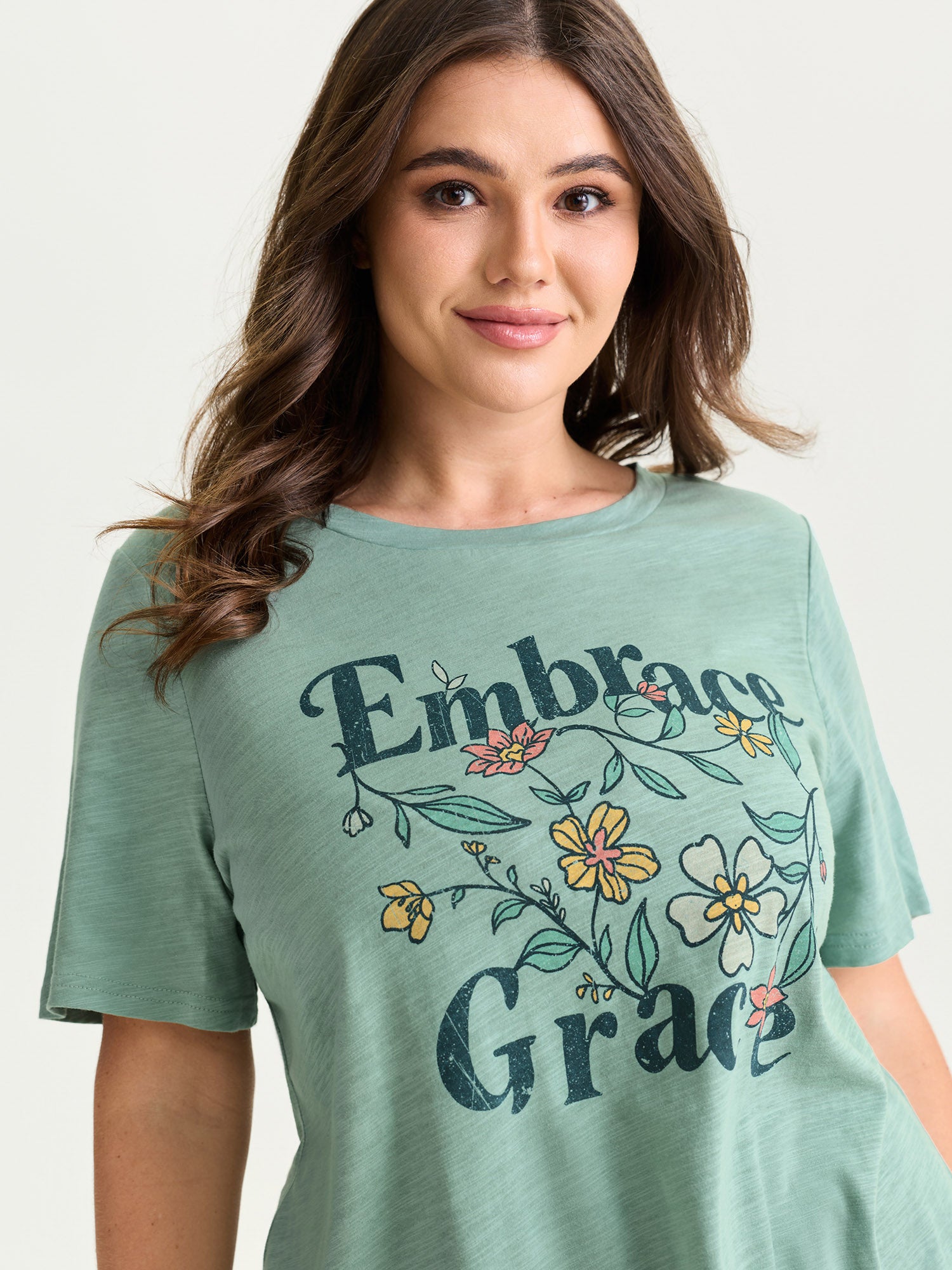 Cotton Embrace Grace Stretchy Round Neck T-Shirt
