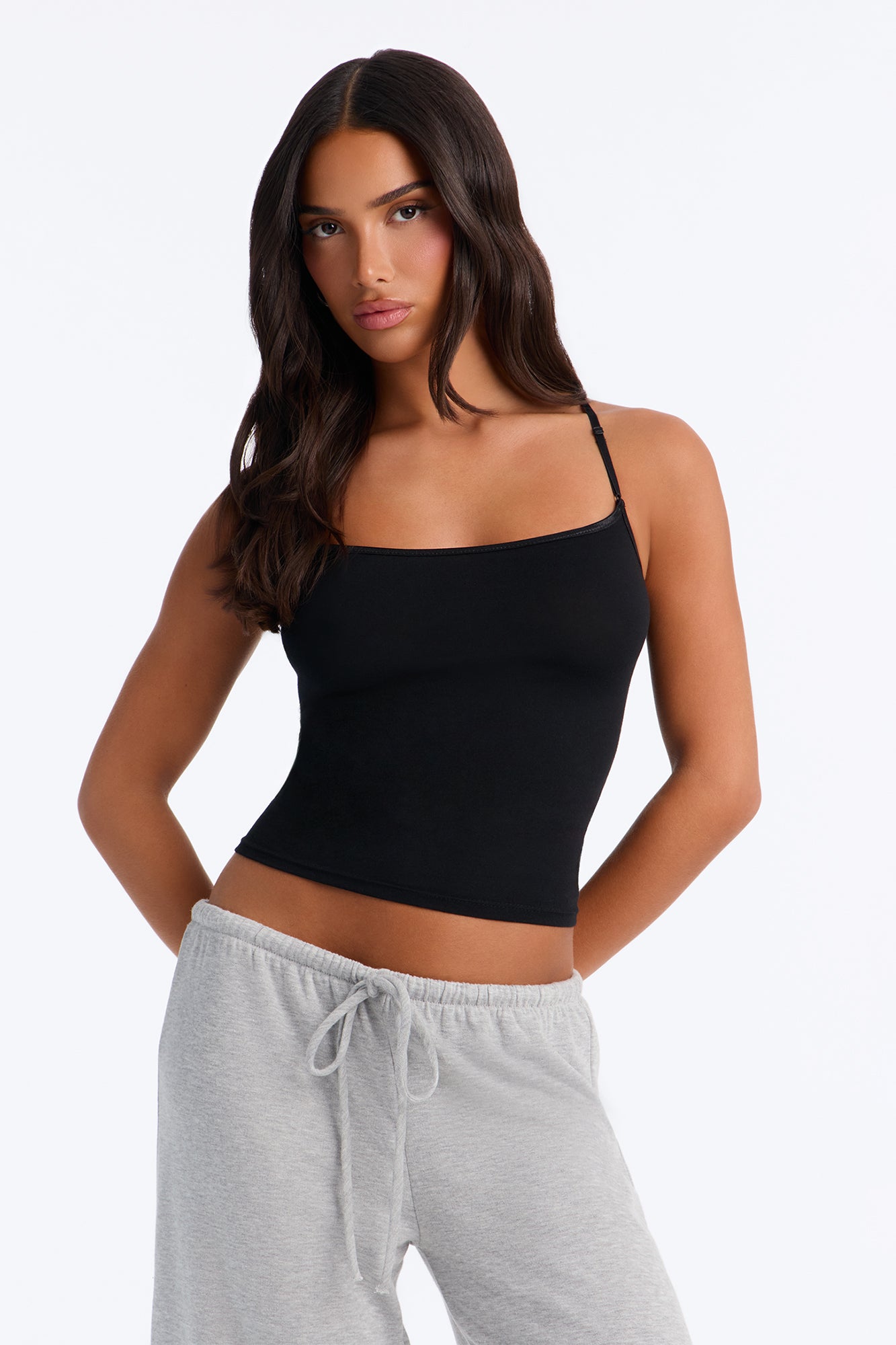 Day To Day Adjustable Strap Cami Top - Black