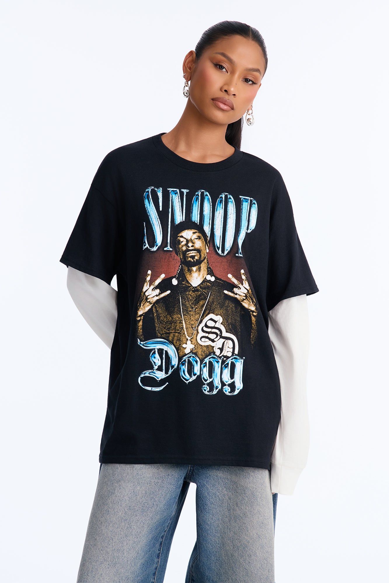 Snoop Dogg Layered Long Sleeve Tee - Black/combo