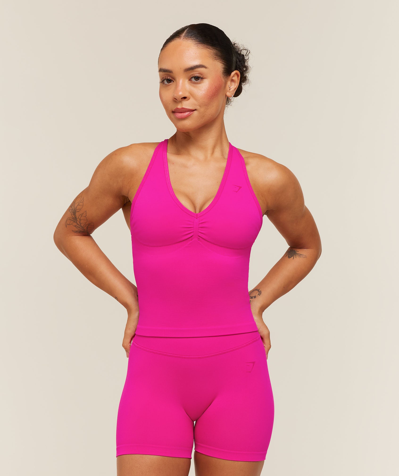 Gymshark Lift Seamless Tank with Shelf - Super-Set Pink