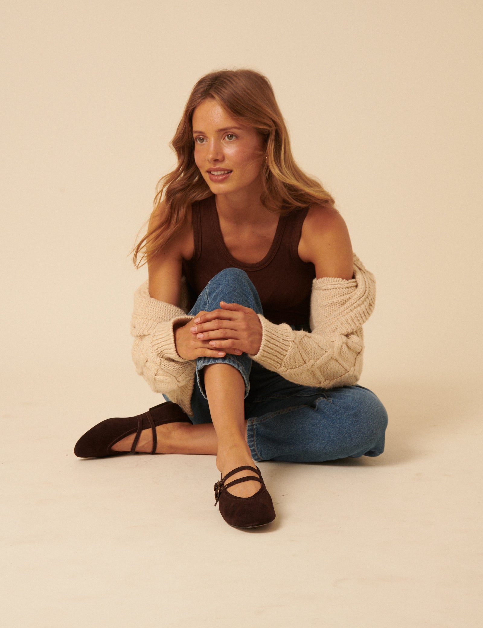 Chocolate Brown Suede Ballet Flats