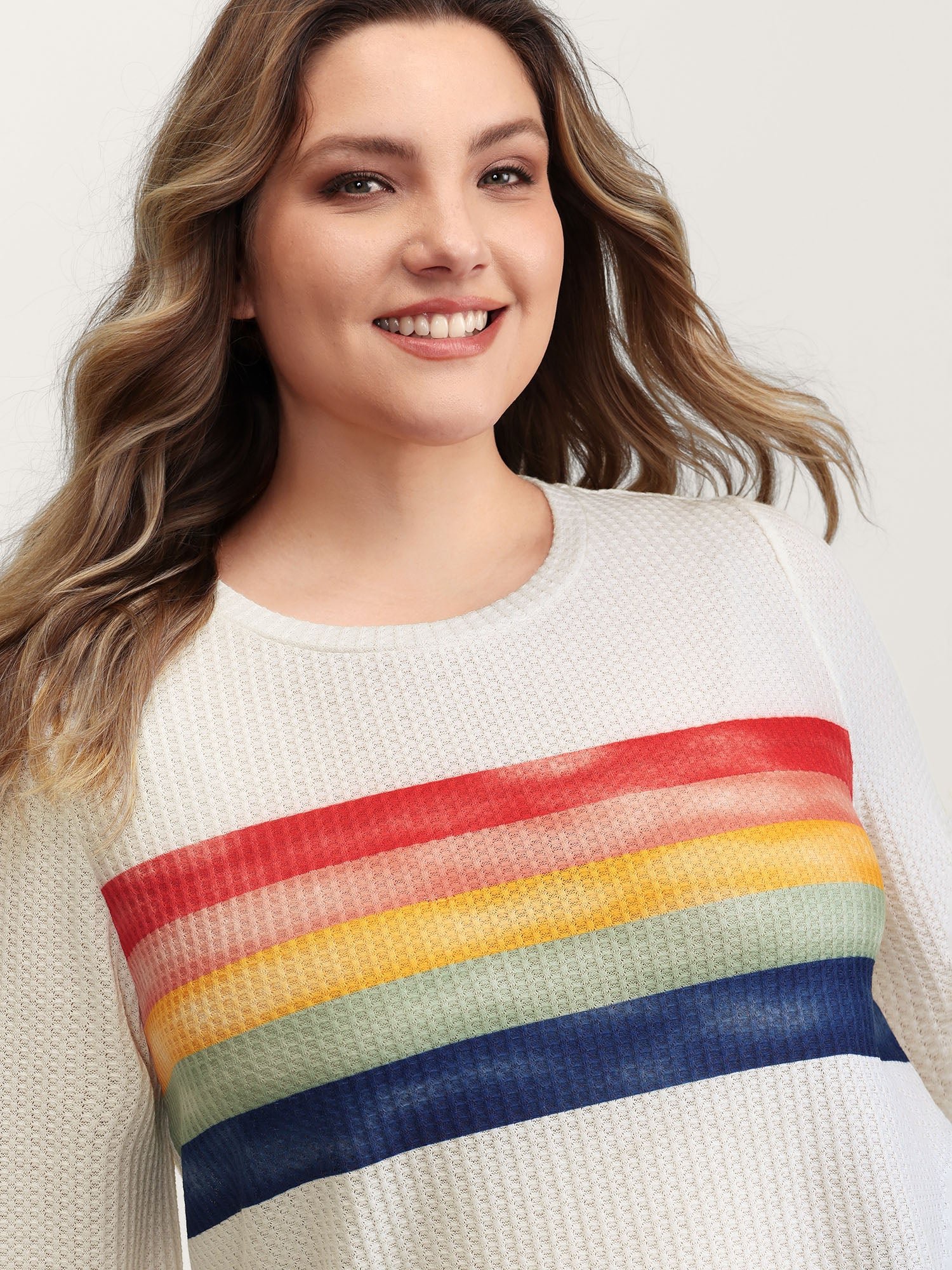 Rainbow Stripes Textured T-Shirt