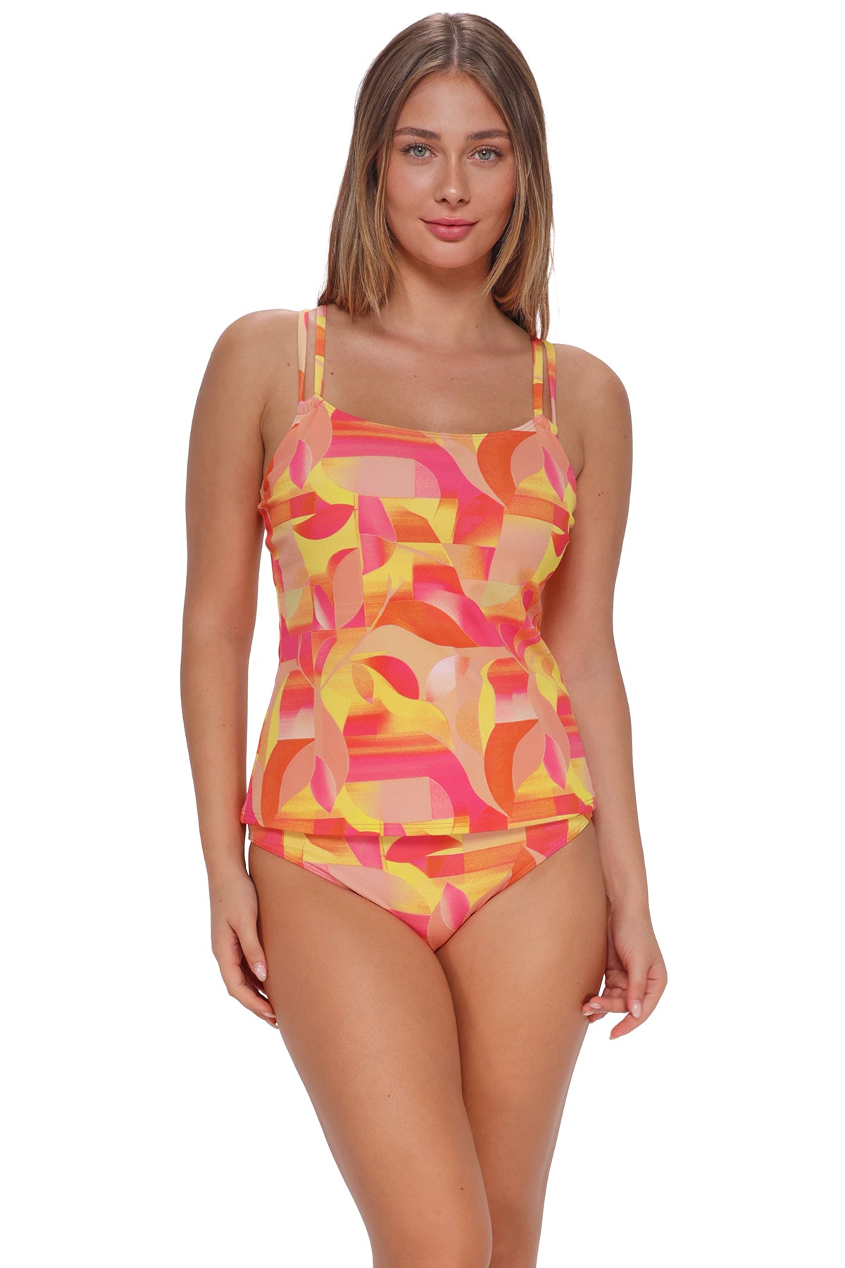 Sunsets Dreamsicle Crepe Taylor Tankini Top