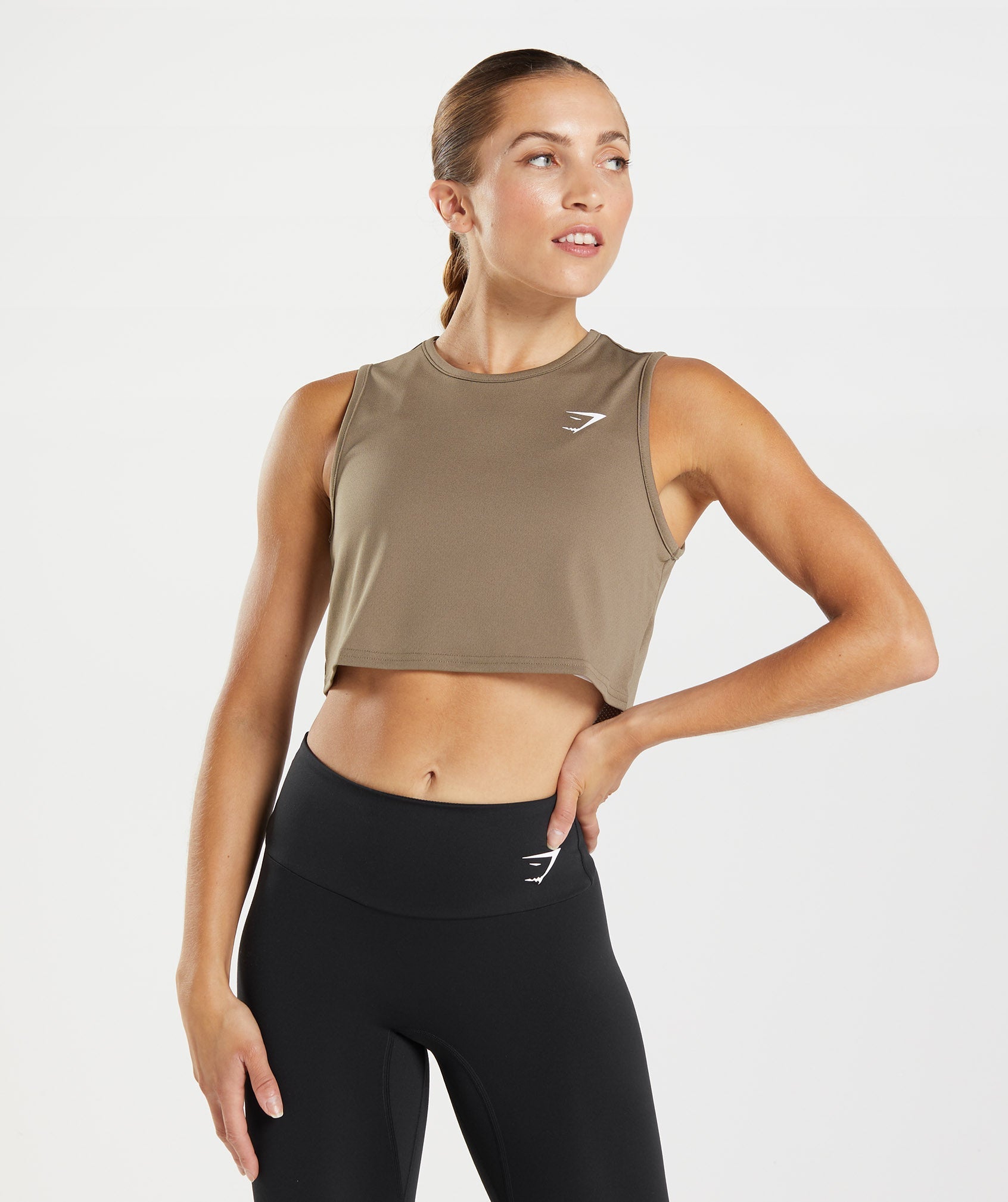 Gymshark Training Crop Tank - Brown