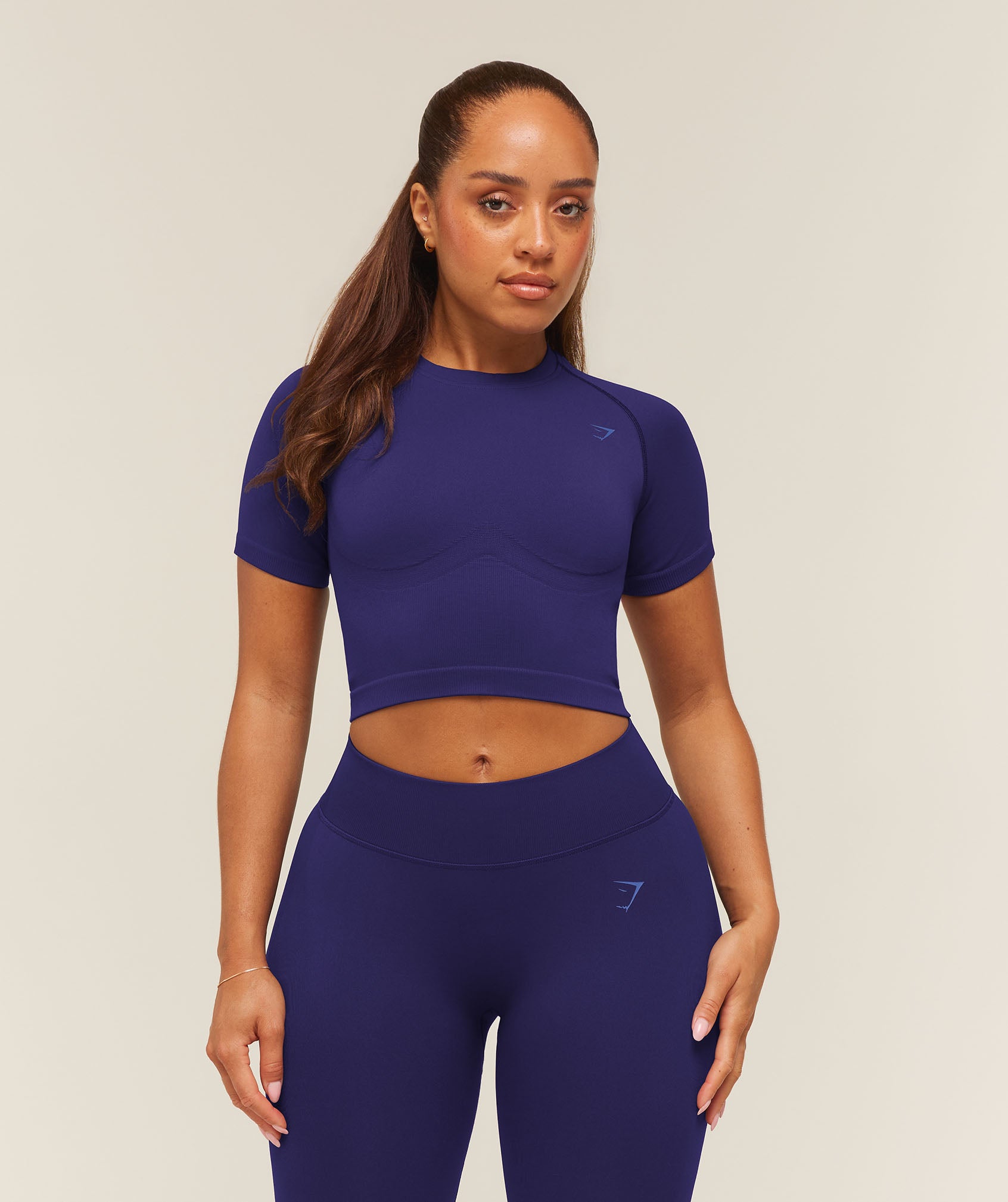 Gymshark Lift Seamless Short Sleeve Top - Indigo Purple