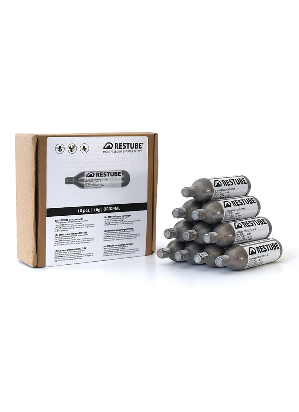 RESTUBE CO2 Cartridges (16 g) 10 Pack