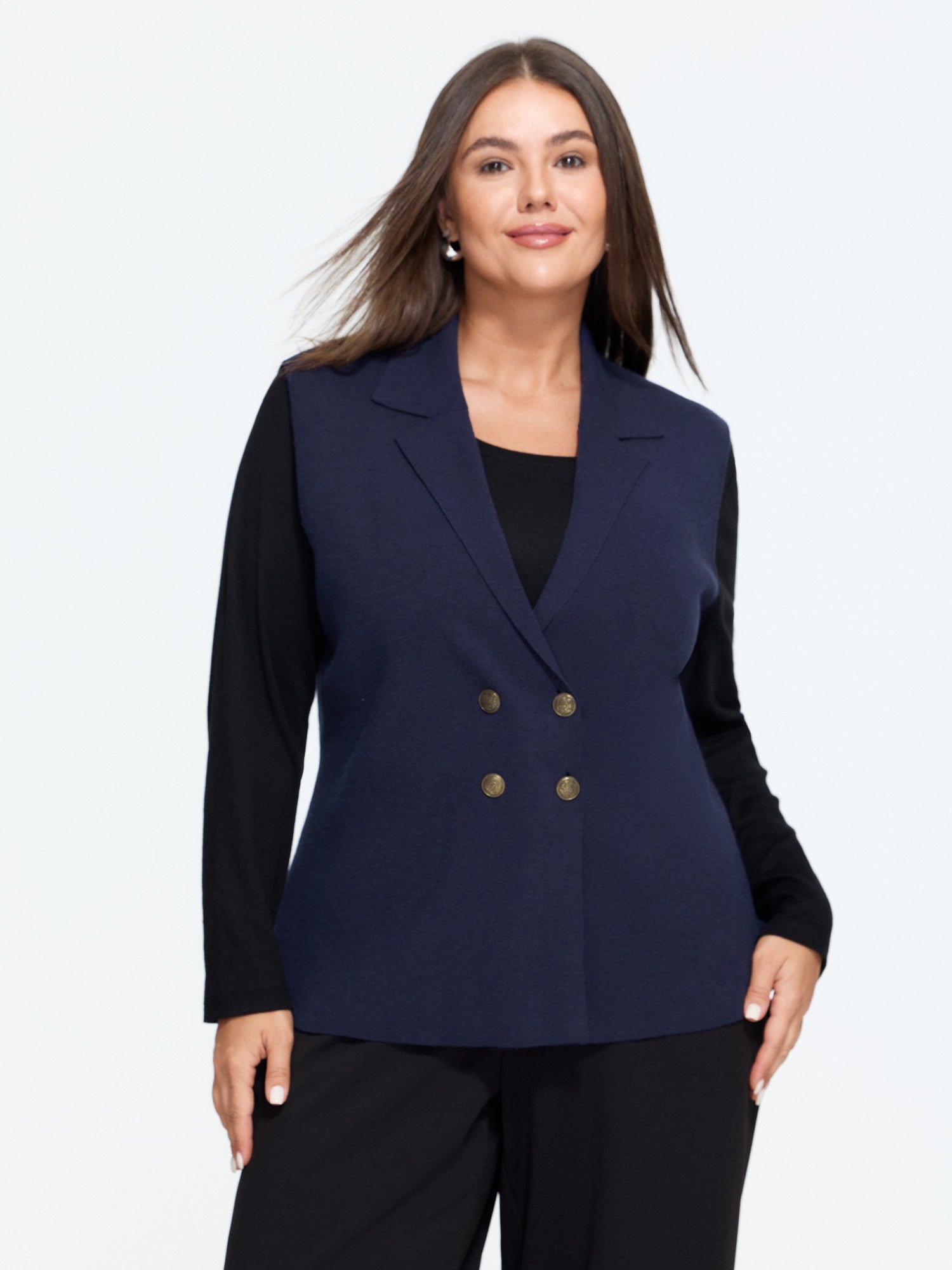 Supersoft Double Breasted Sweater Vest