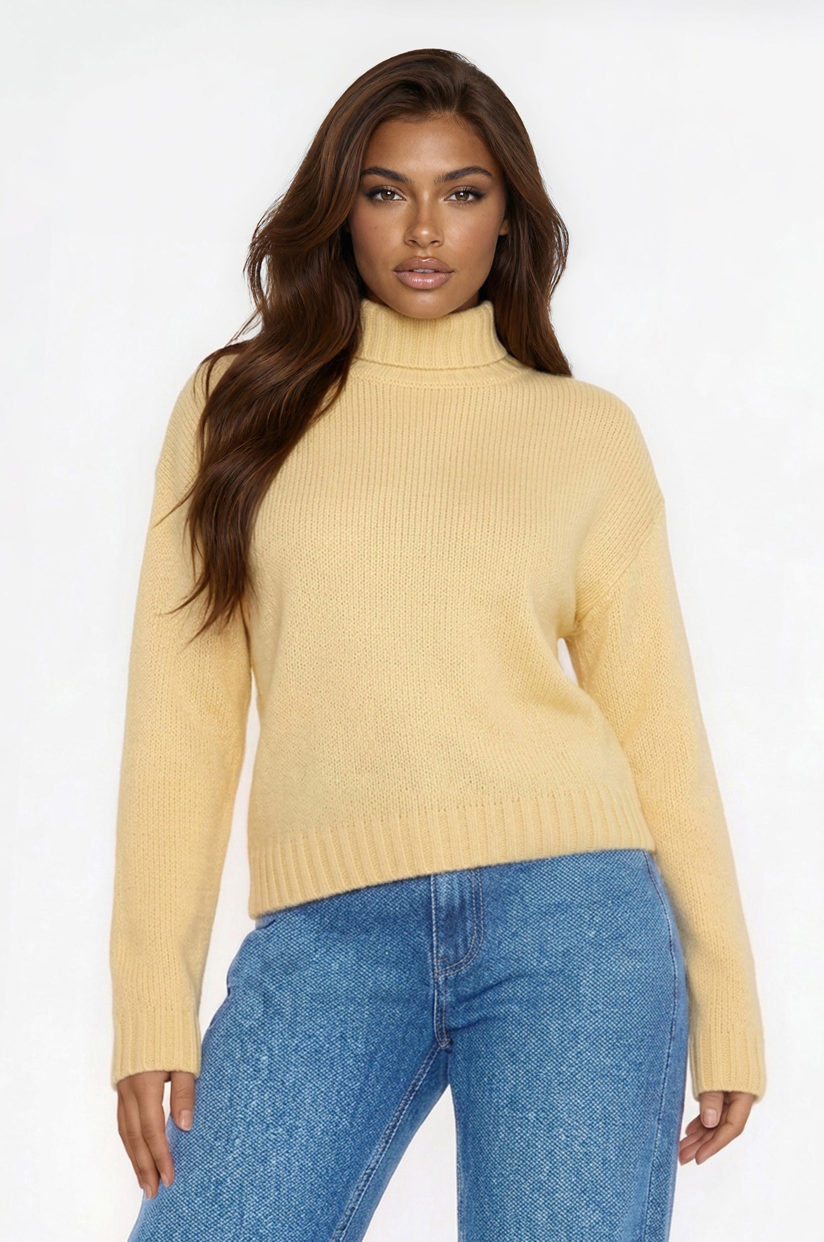 Positive Energy Turtleneck Sweater - Butter Yellow