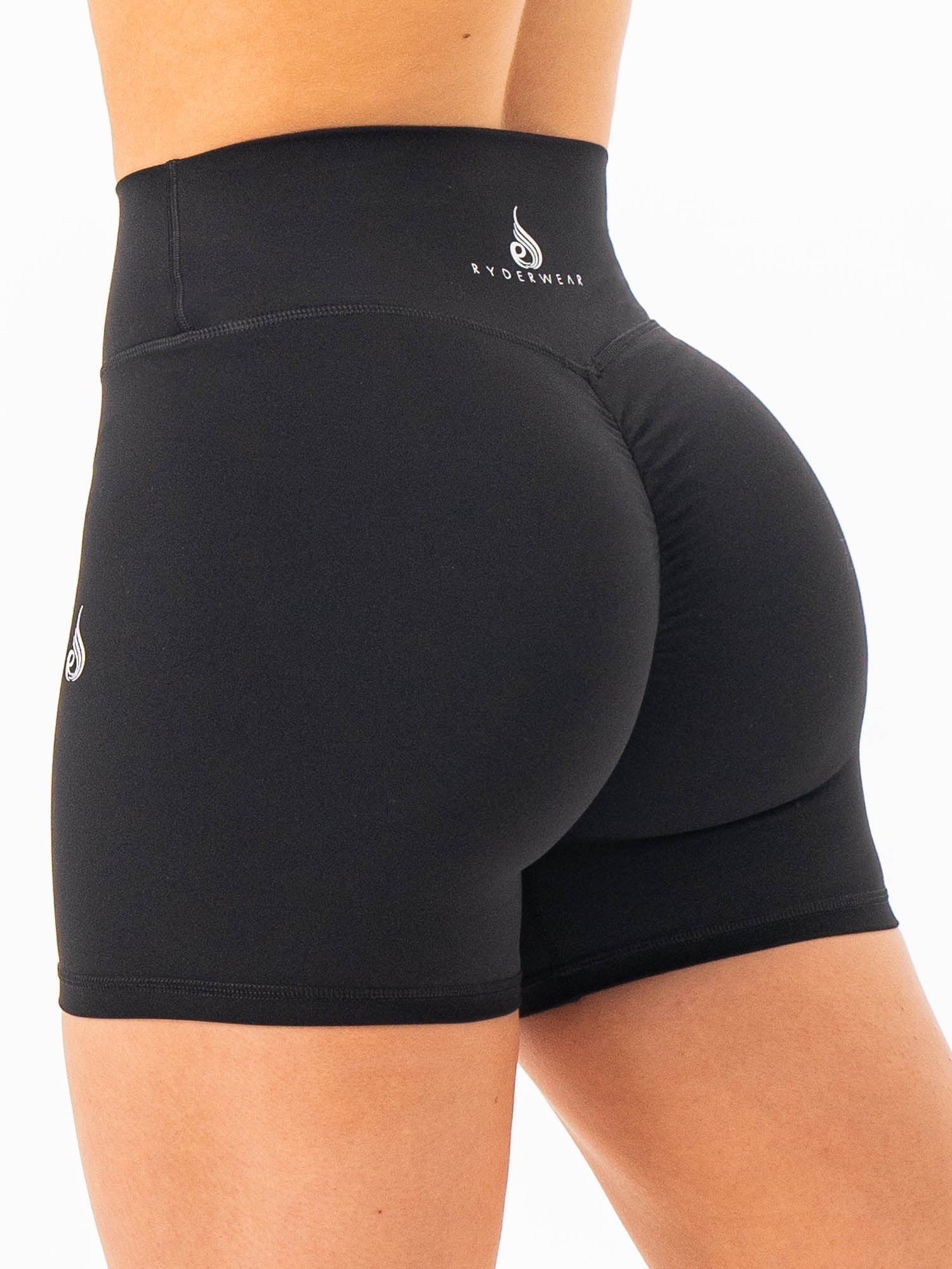 NKD High Waisted Scrunch Shorts - Black