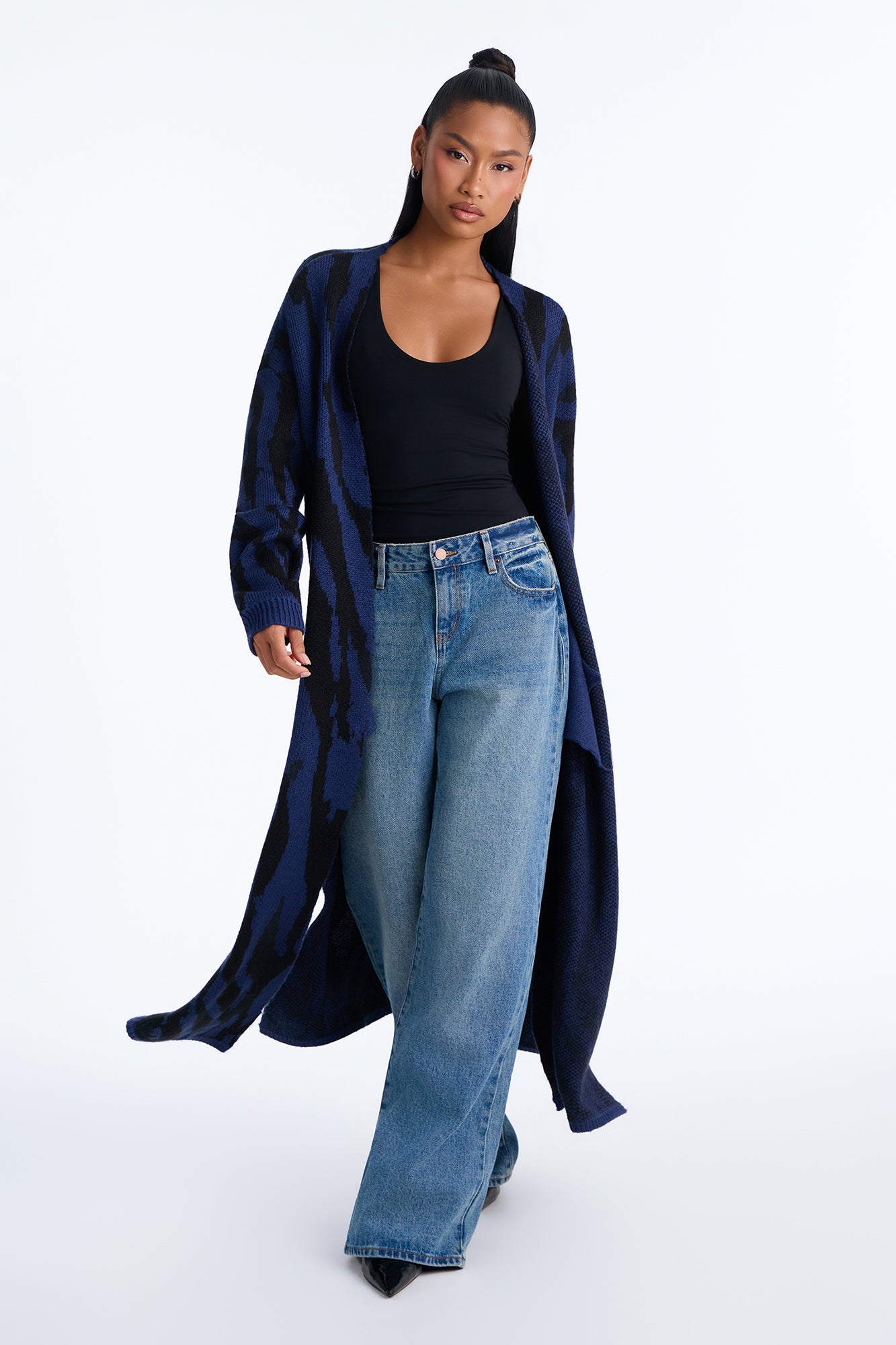 Dangerously Fierce Cardigan - Navy/combo