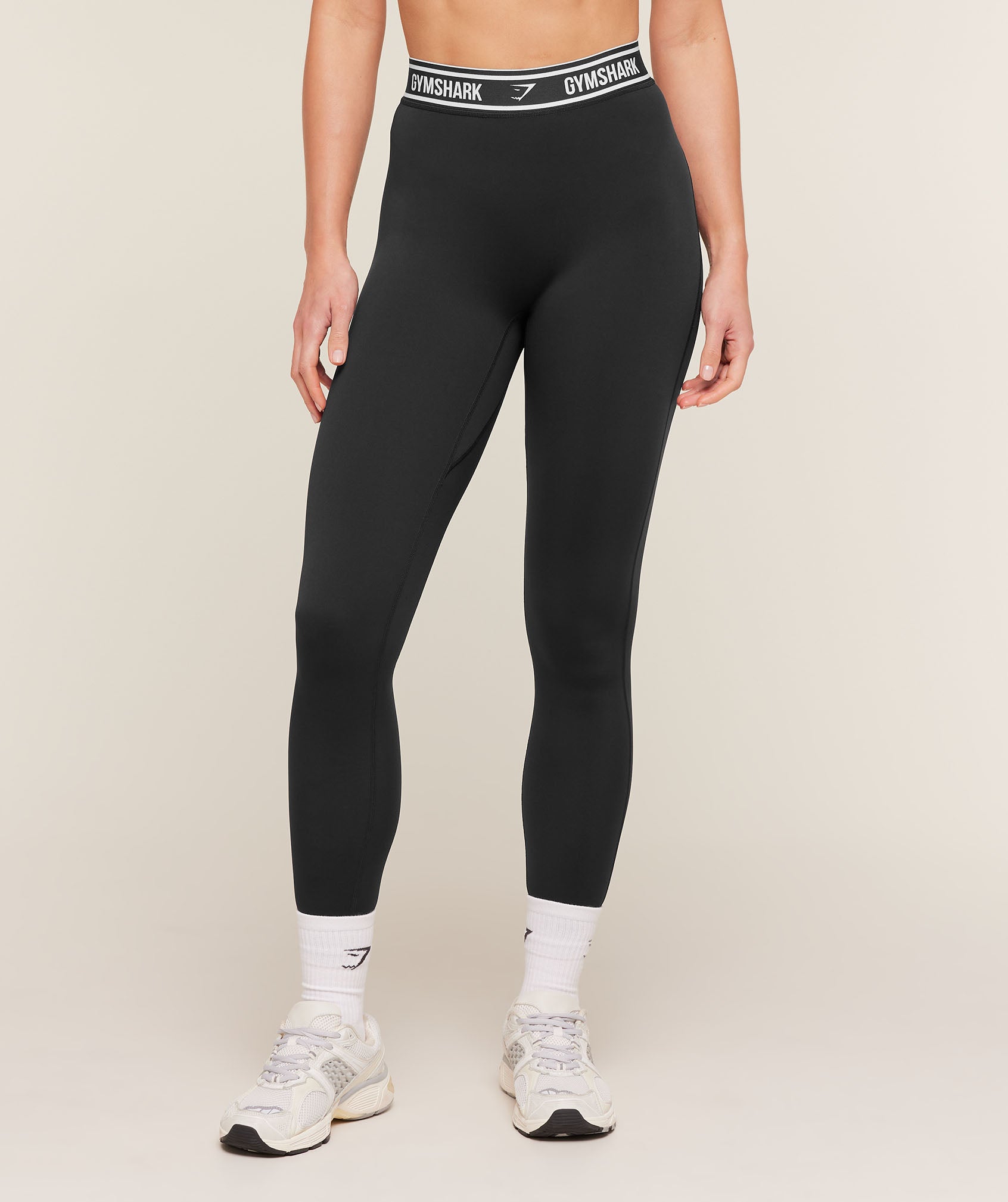 Gymshark Waistband Logo Leggings - Black