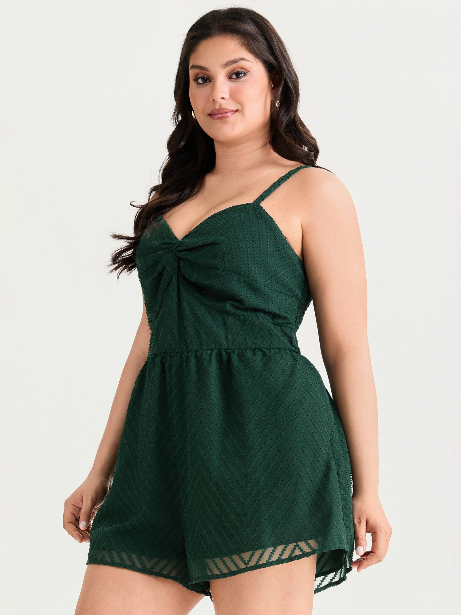 Textured Twist Knot Sleeveless Jumpsuit
