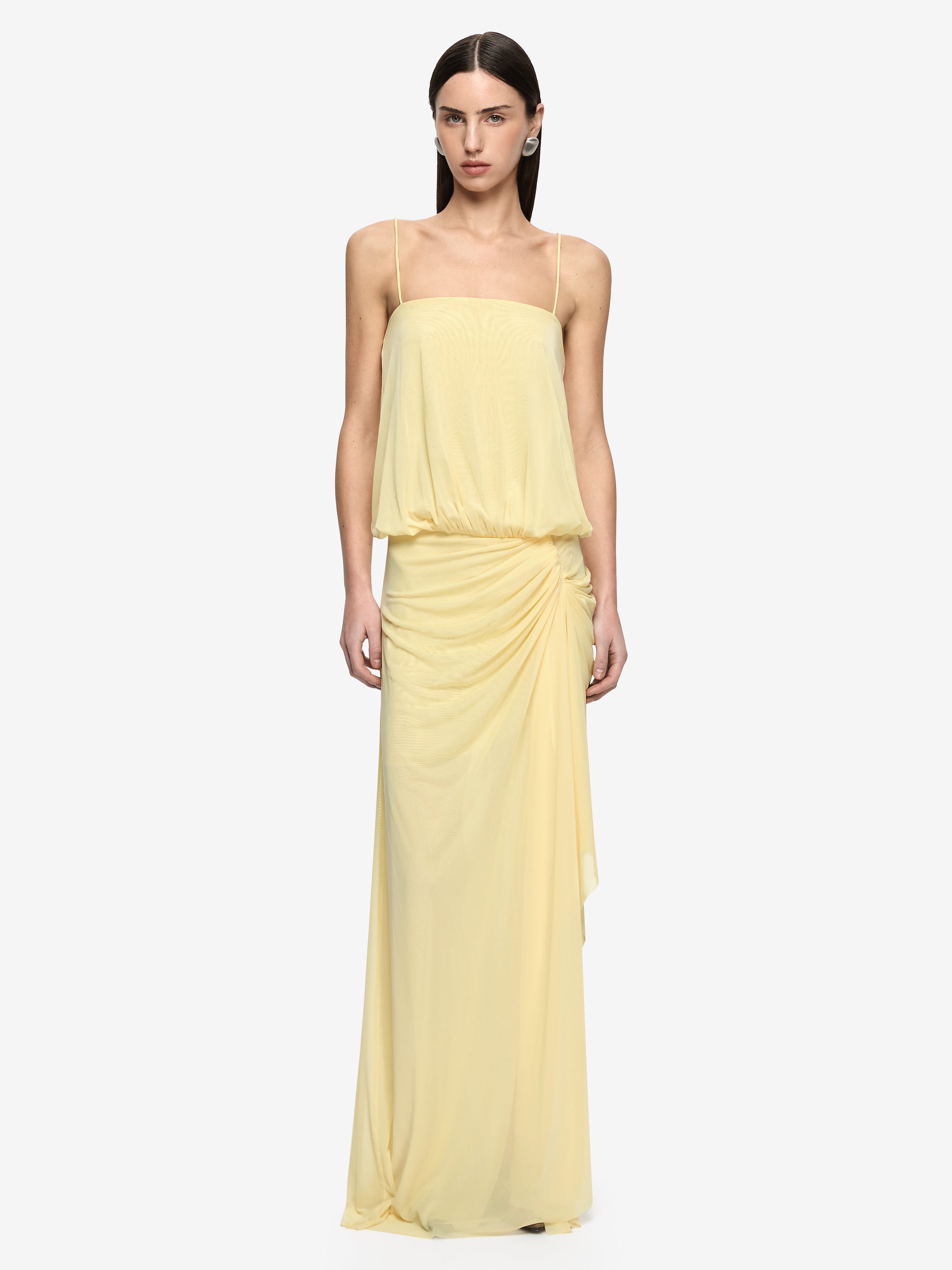 KORA BLOUSON MAXI DRESS - LEMON CREAM