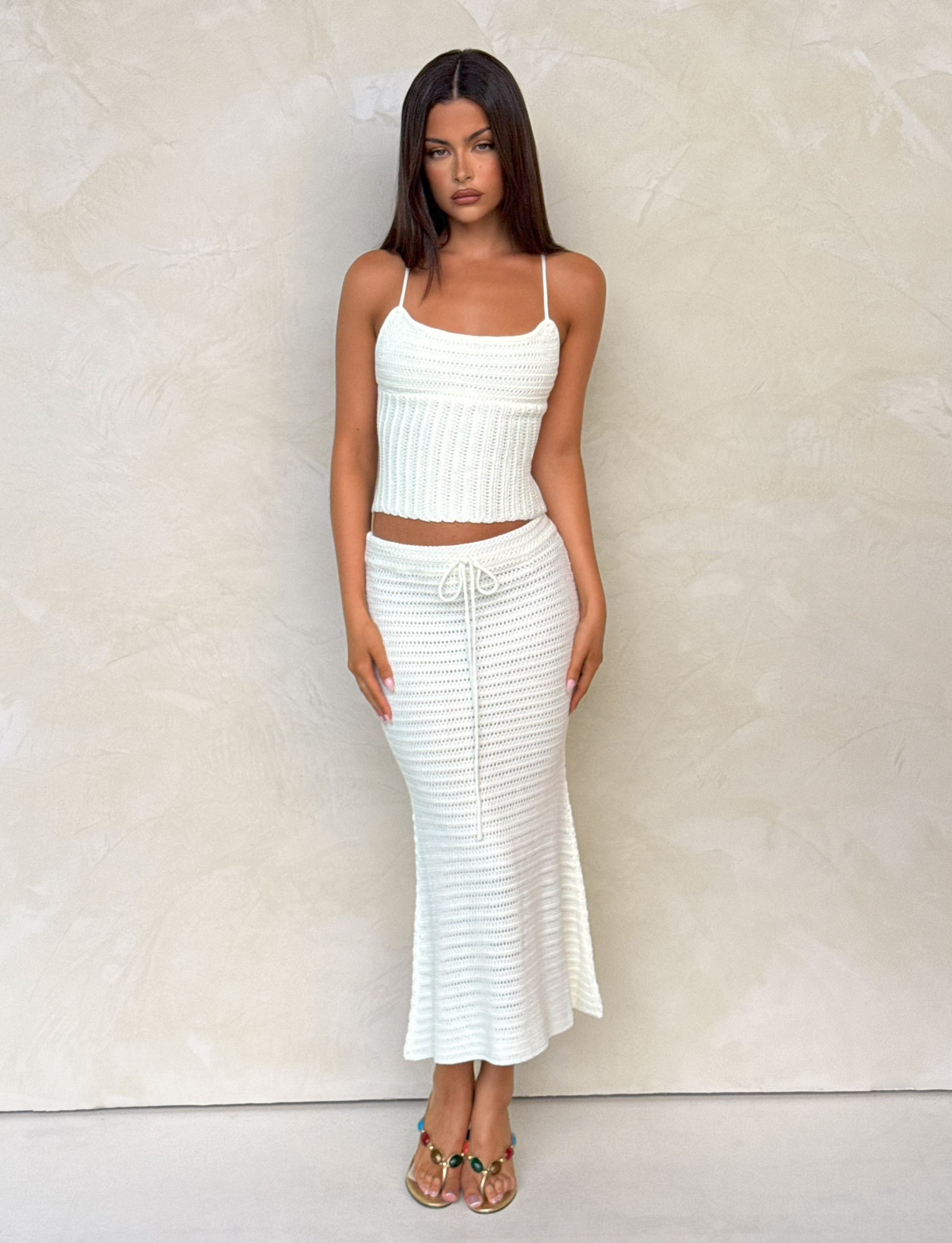 EMELYN MIDI SKIRT - CREAM
