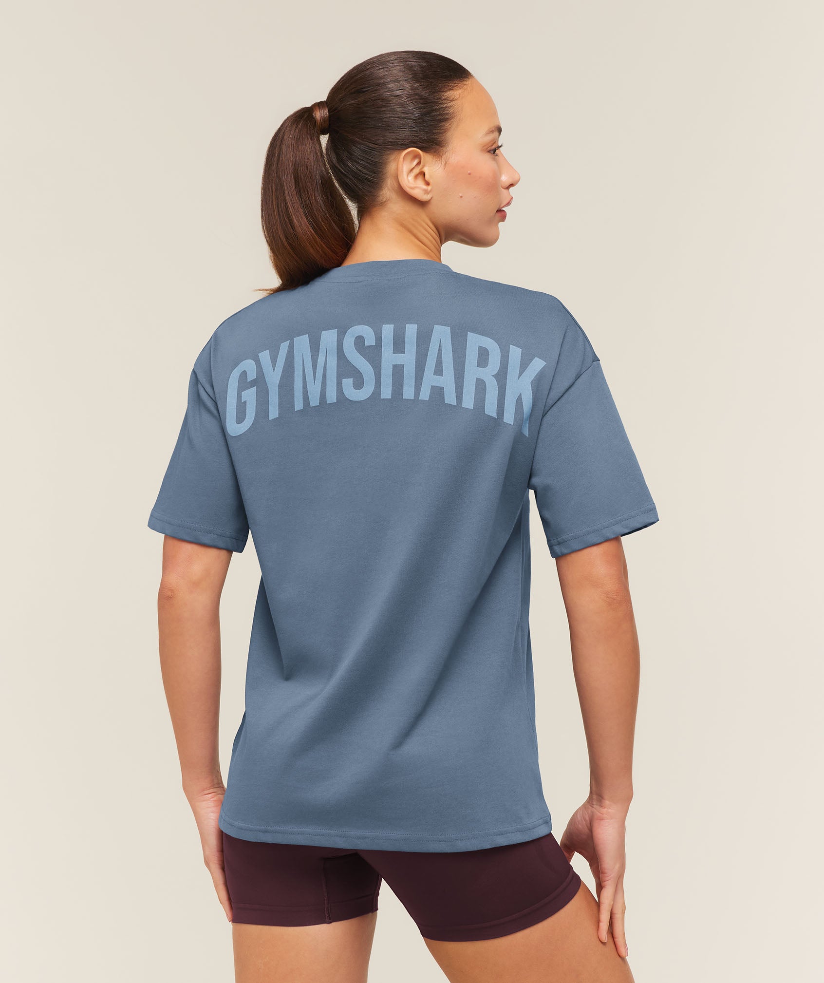 Gymshark Power Oversized T-Shirt - Shadow Blue