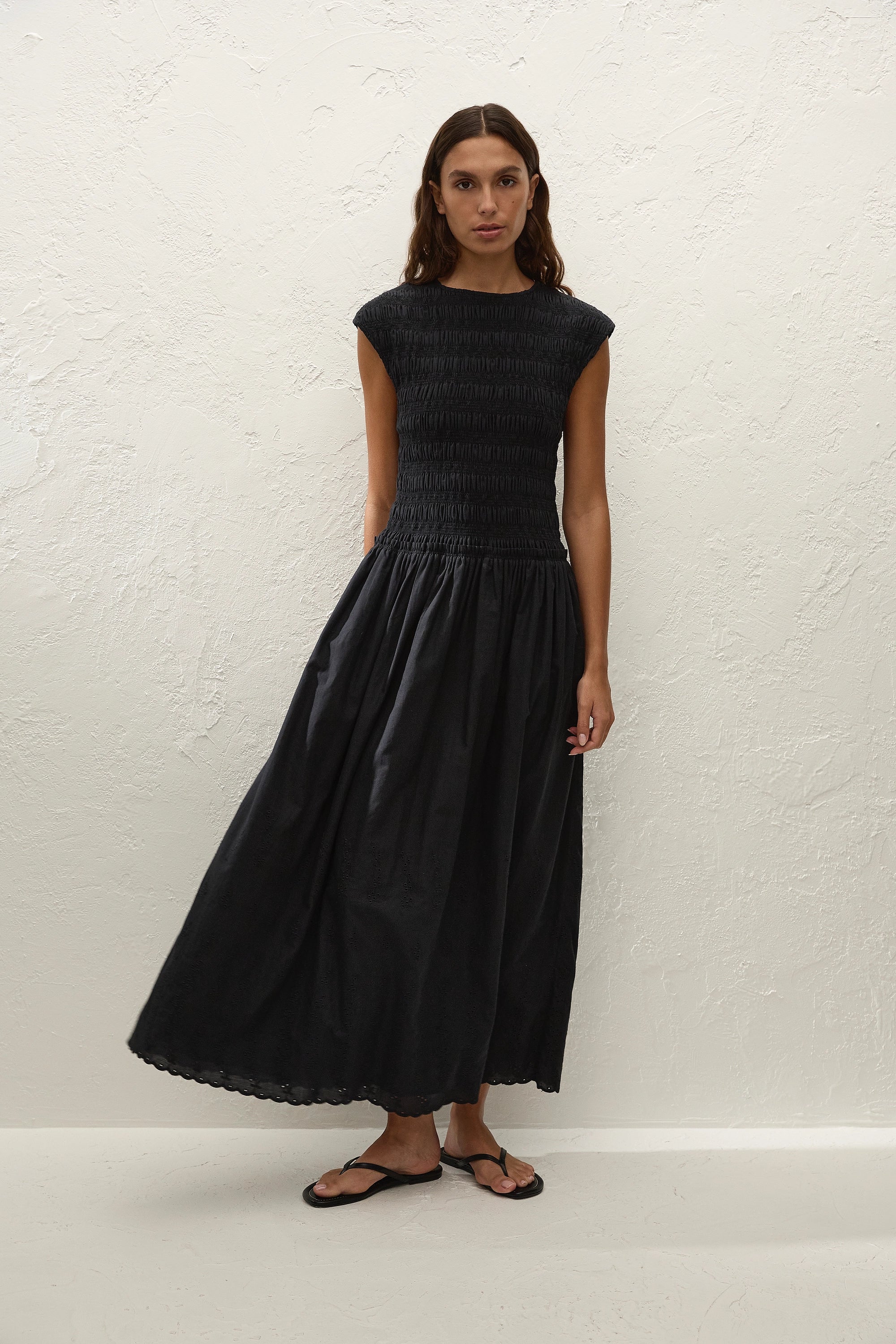 Flavia Maxi Dress Julyeta Broderie Black - Final Sale
