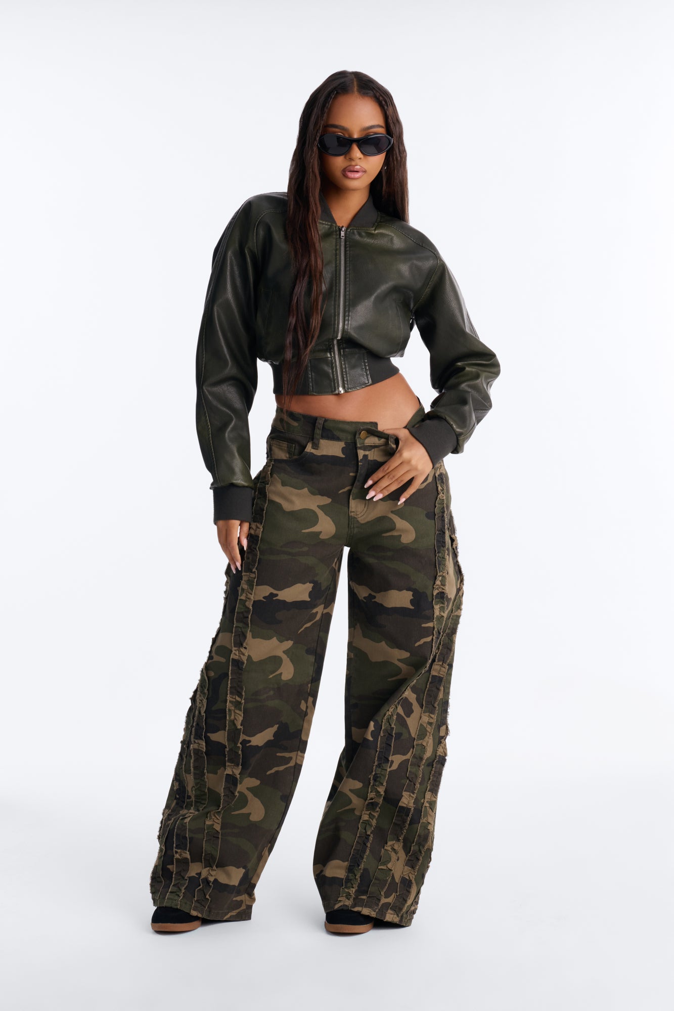 Don't Ruffle My Camo Printed Pant - Camouflage