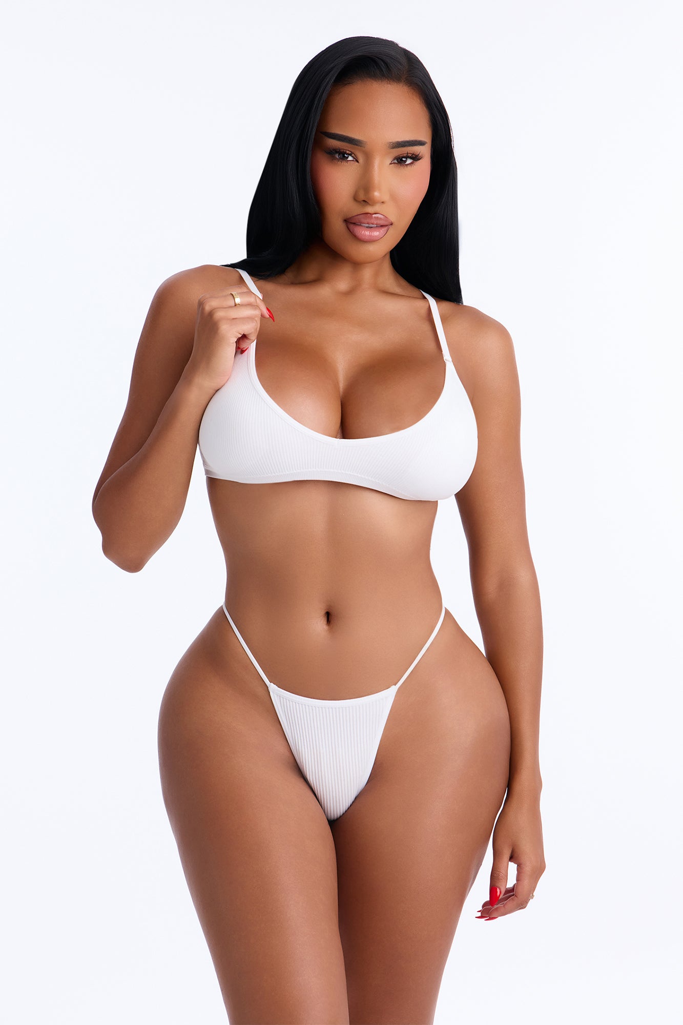Wirefree Seamless Ribbed Comfort Bralette - White