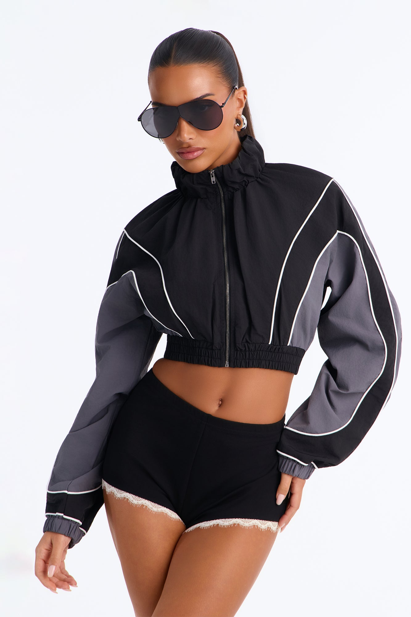 New Era Colorblock Windbreaker Jacket - Black/combo
