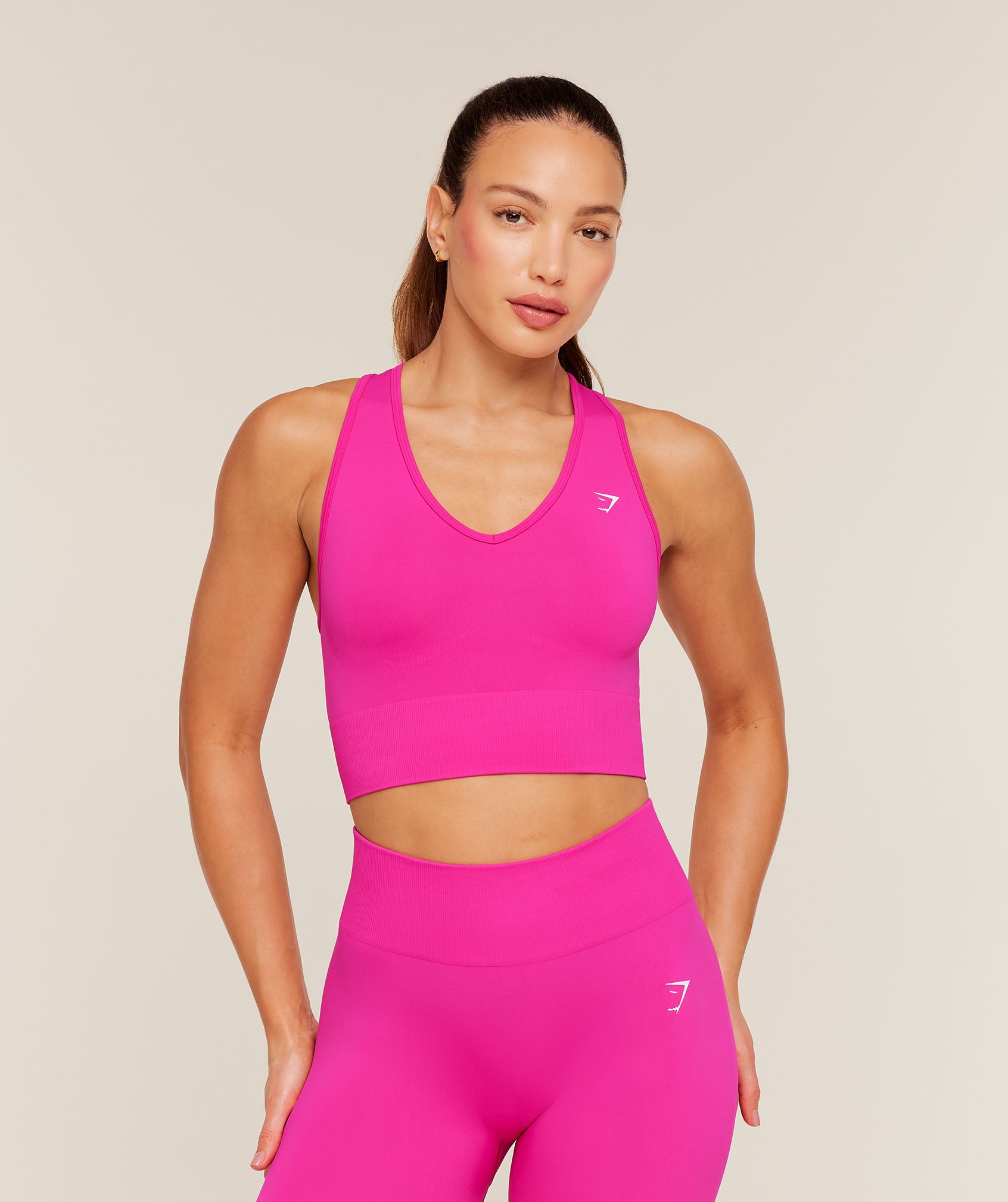 Gymshark Everyday Seamless Crop Tank - Super-Set Pink