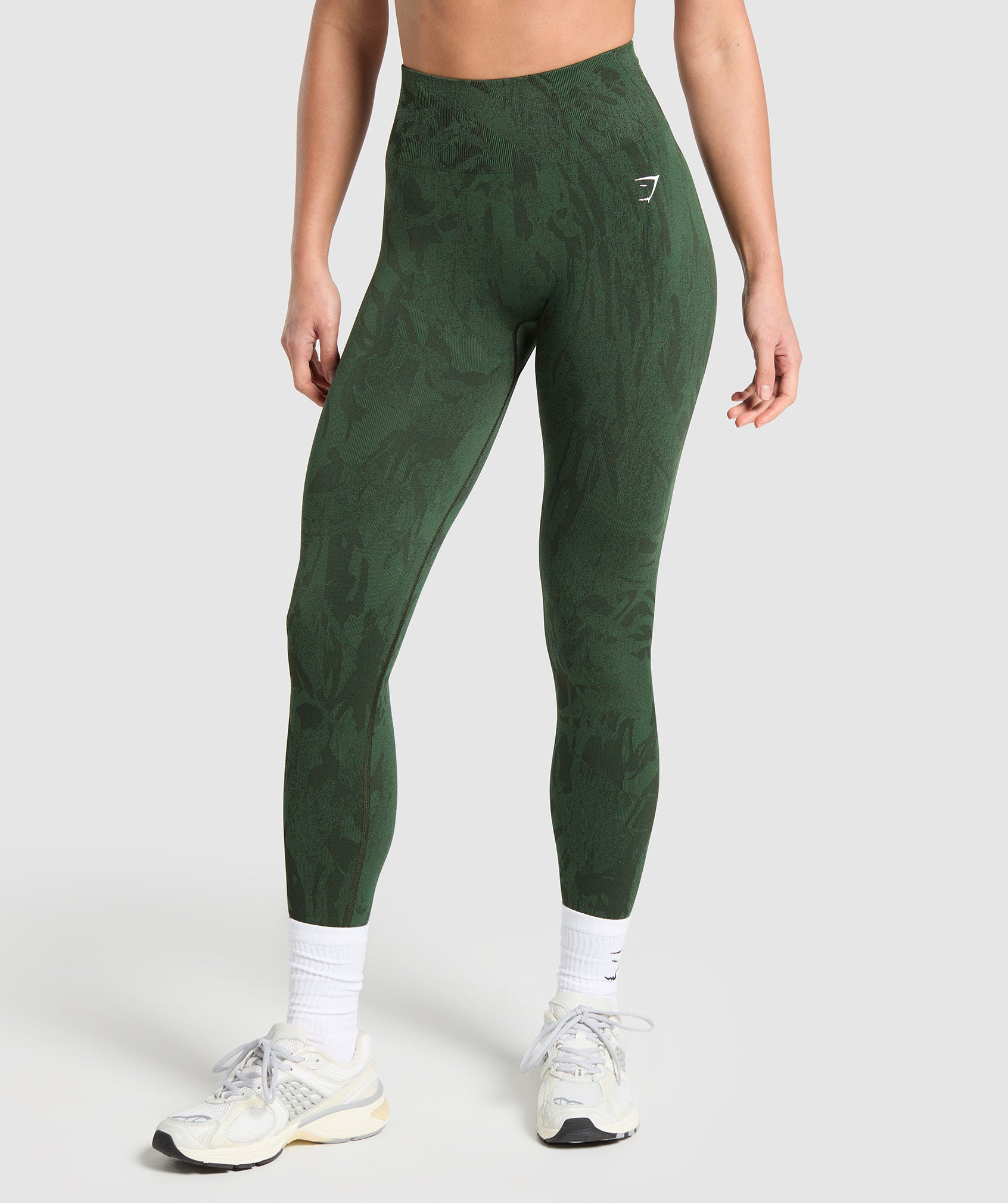 Gymshark Adapt Camo Seamless Leggings - Trail Green/Classic Green