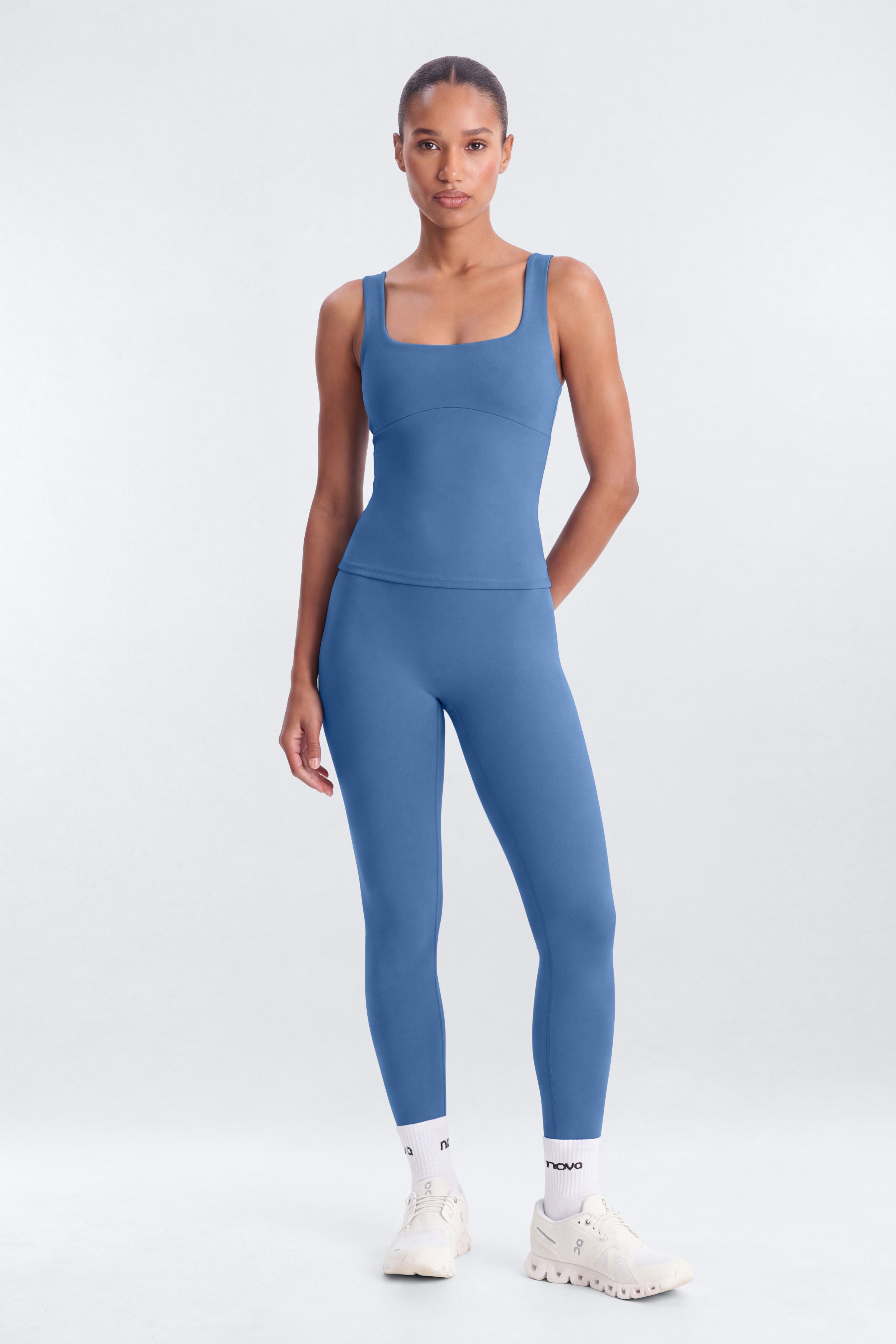 CloudForm™ Cut Out Back Sport Tank - Opal Blue