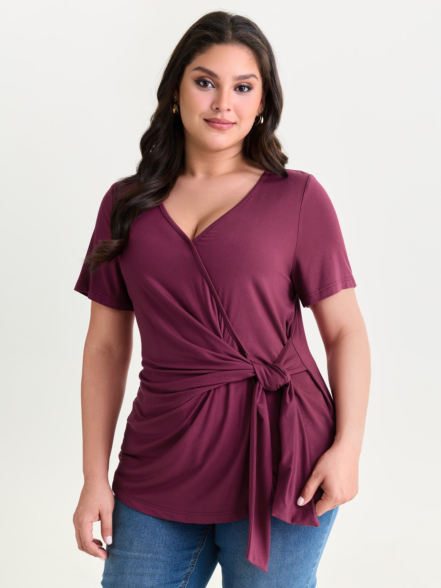 Supersoft Draped Side-Tie T-Shirt