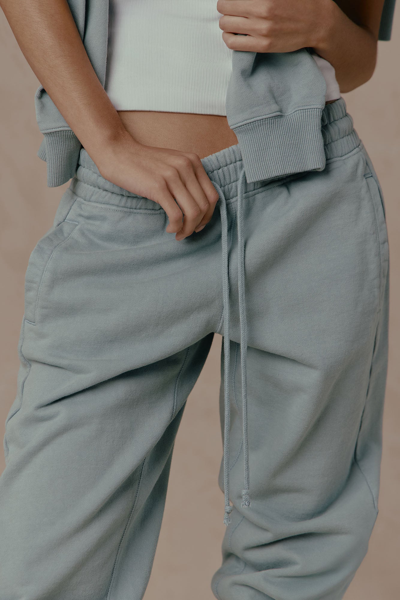 TERRY Cropped Jogger Sweatpant - Washed Sage