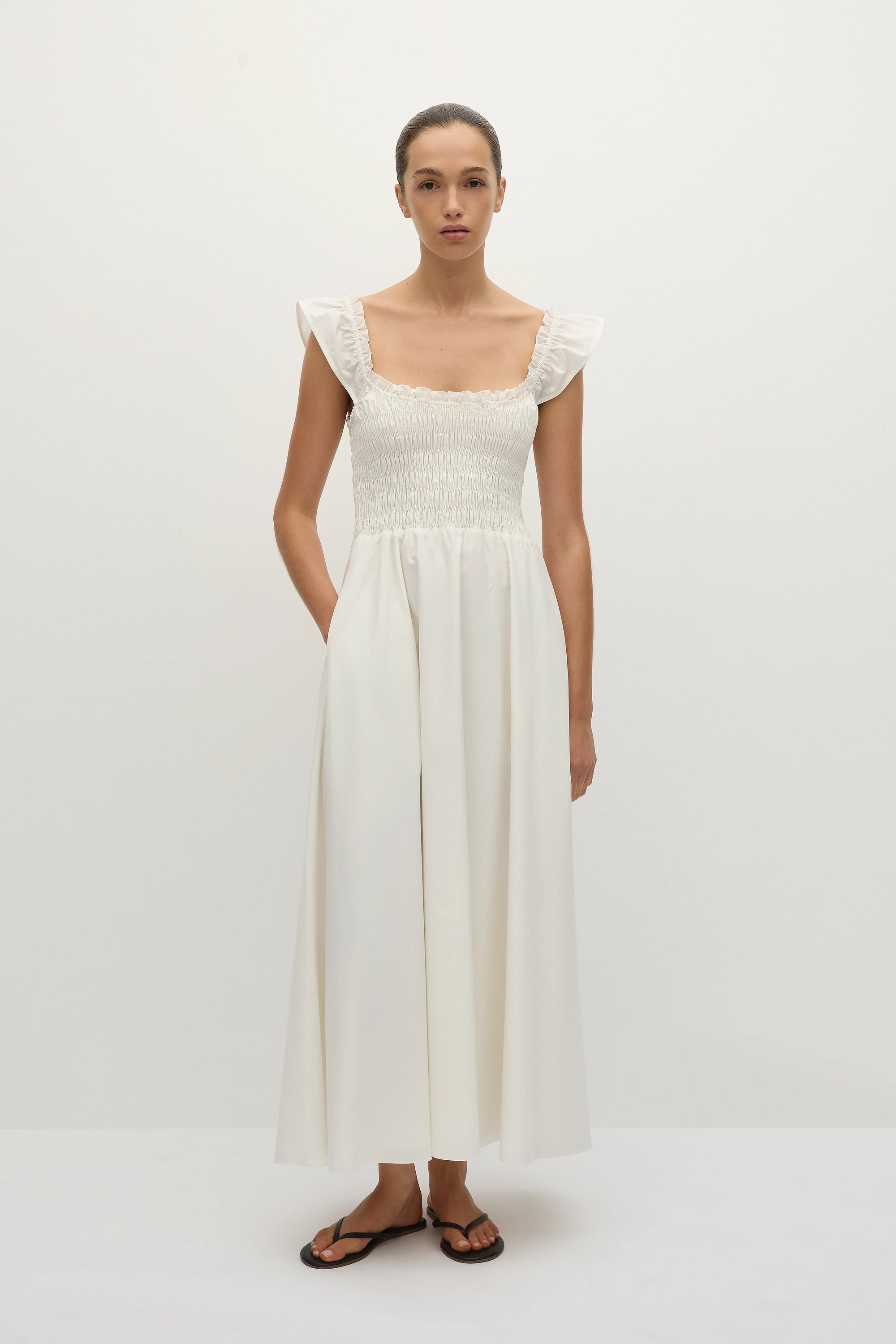 Eudora Midi Dress White - Final Sale