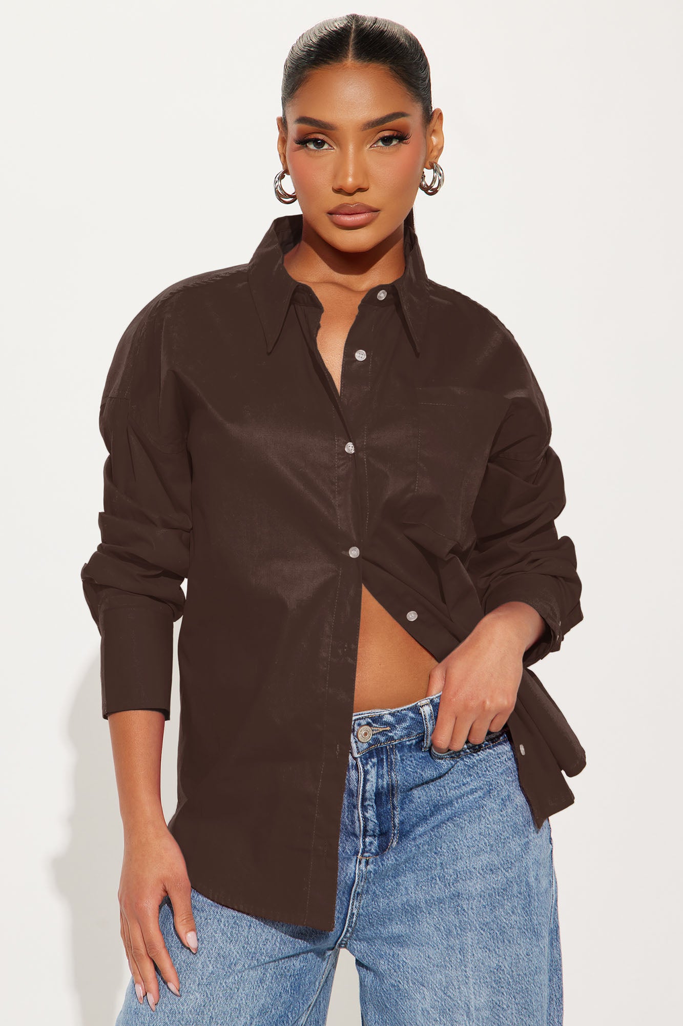 Darcey Poplin Shirt - Chocolate