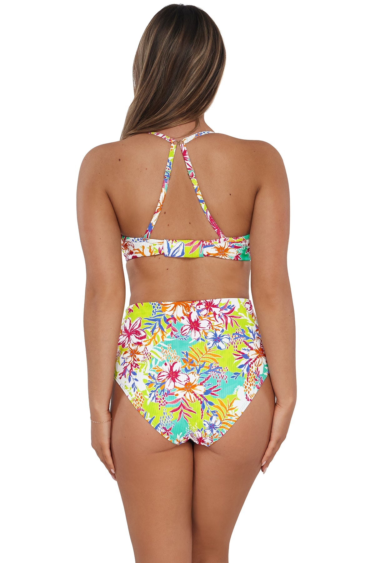 Sunsets Botanical Bliss Sandbar Rib Capri High Waist Bottom