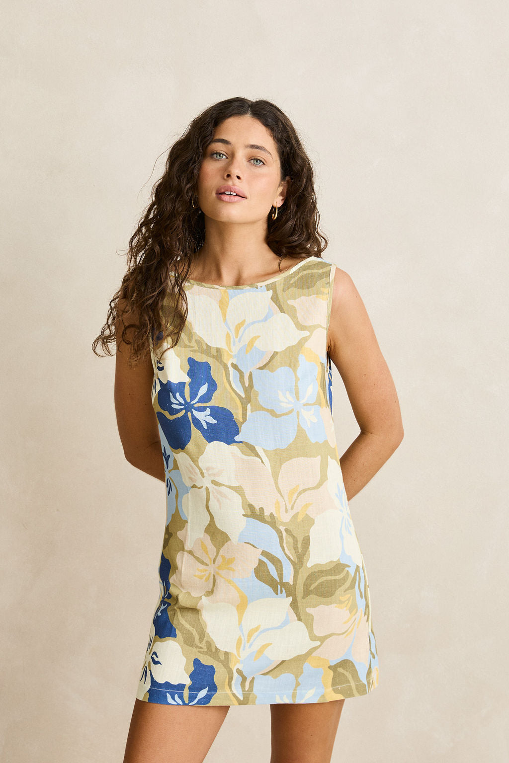 Rhythm Olive Blanca Floral Mini Dress