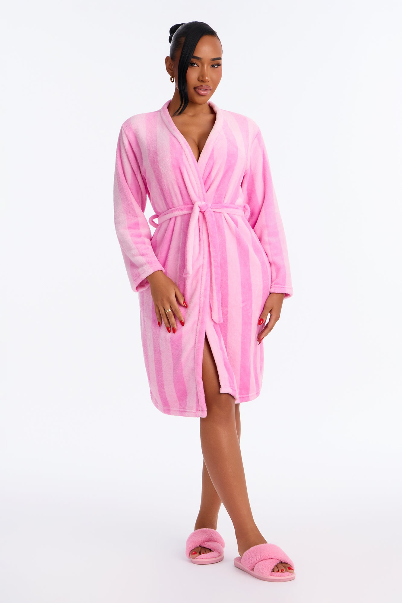 Bubble Bath Babe Plush Robe - Pink/Pink
