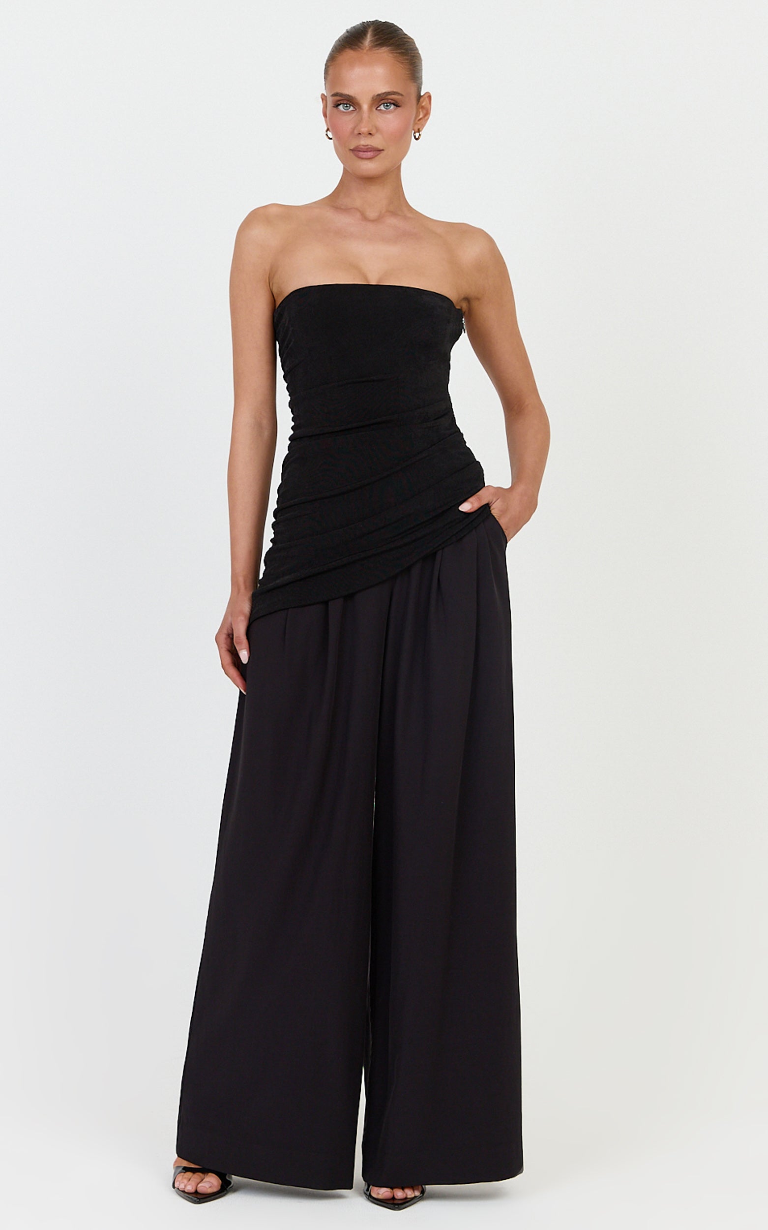 Josephine Pants - High Waist Wide Leg Pants in Black